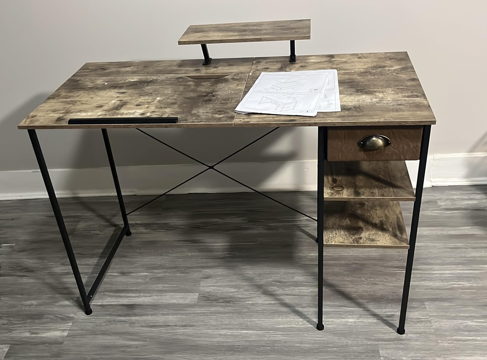 X-cosrack Adjustable Drafting Table with Storage Drawer & Monitor Stand customer photo 1