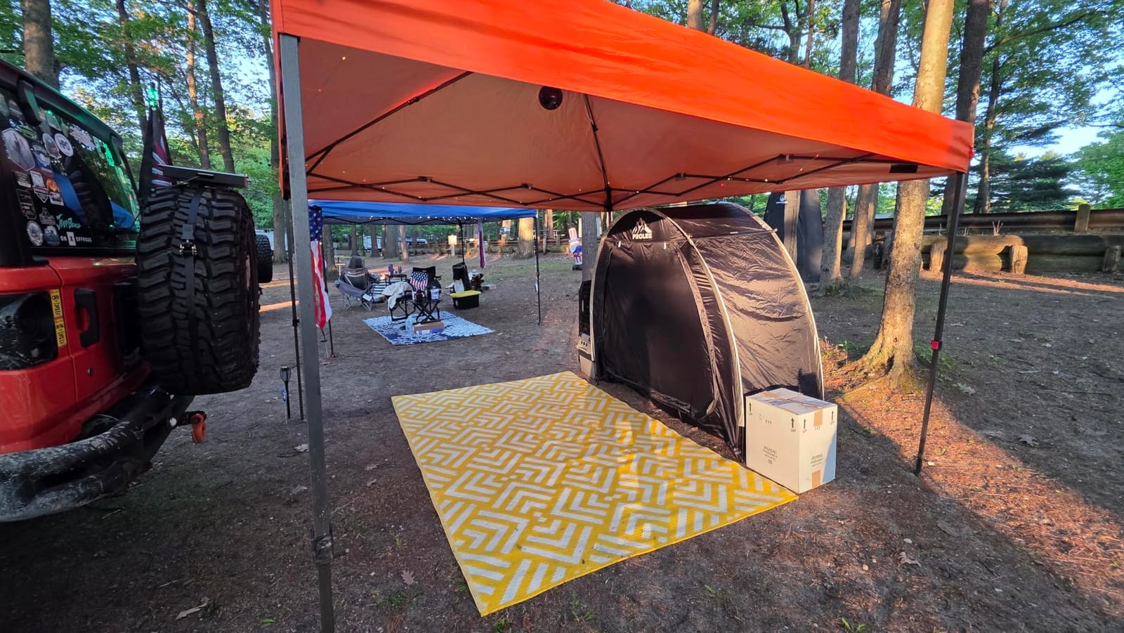 PROLEE Bike Shed 6.6FT, Waterproof Oxford Fabric Storage Tent for 2 Bikes, Outdoor Storage with Window Design, Black customer photo 2