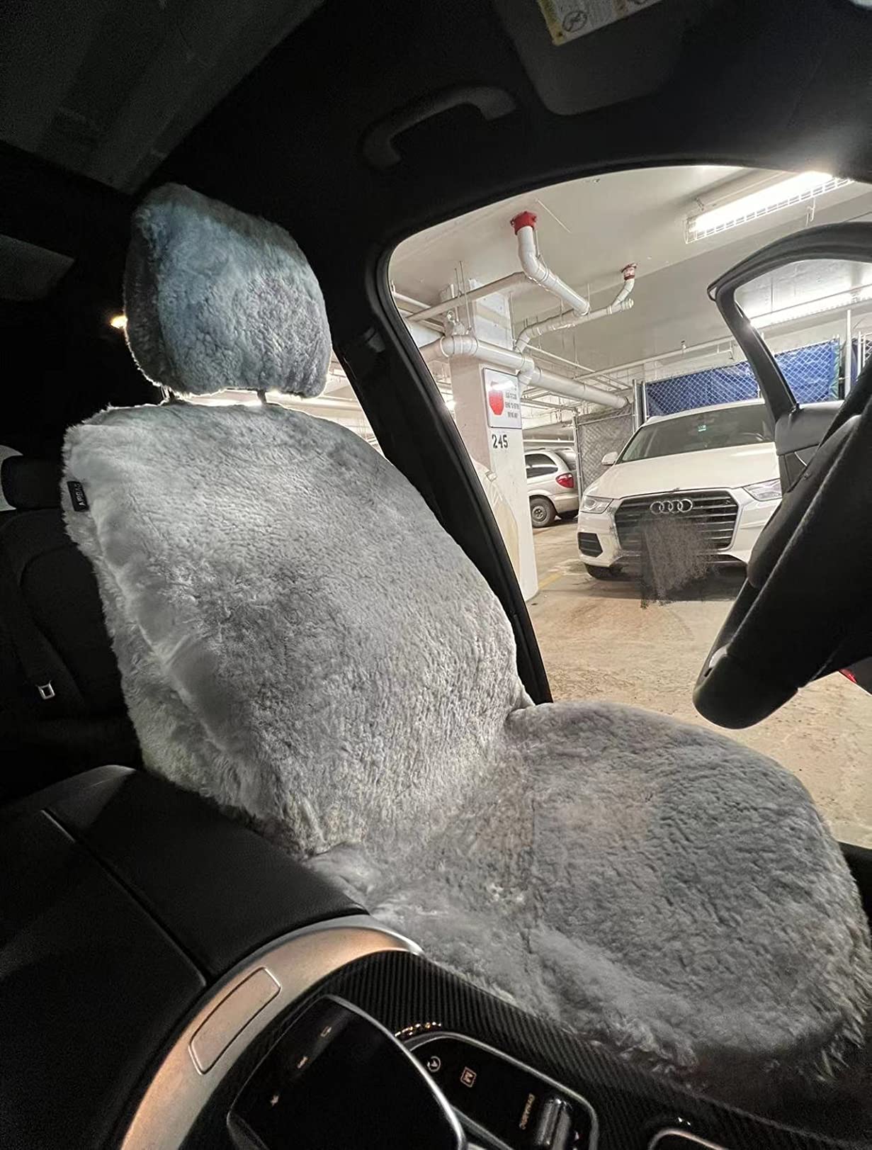 SHEEPSKIN ELITE Premium Sheepskin Car Seat Cover - All Season Comfort and Protection, Easy Installation (56