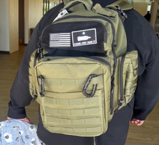 Dad Diaper Bag - Molle-Style Military Diaper Backpack Made of Rugged 900D Waterproof Polyester with Wider Extra-Long Straps, Pouch for Dirty Diapers, Baby Wipes Dispenser & Insulated Bottle Pockets customer photo 2