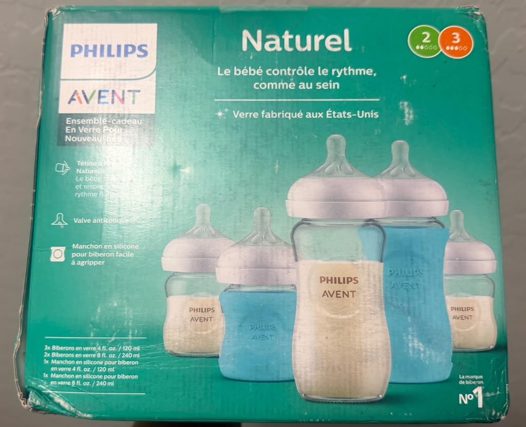 Philips Avent Natural Glass Newborn Gift Set, 5 Bottles, 2 Silicone Sleeves customer photo 2