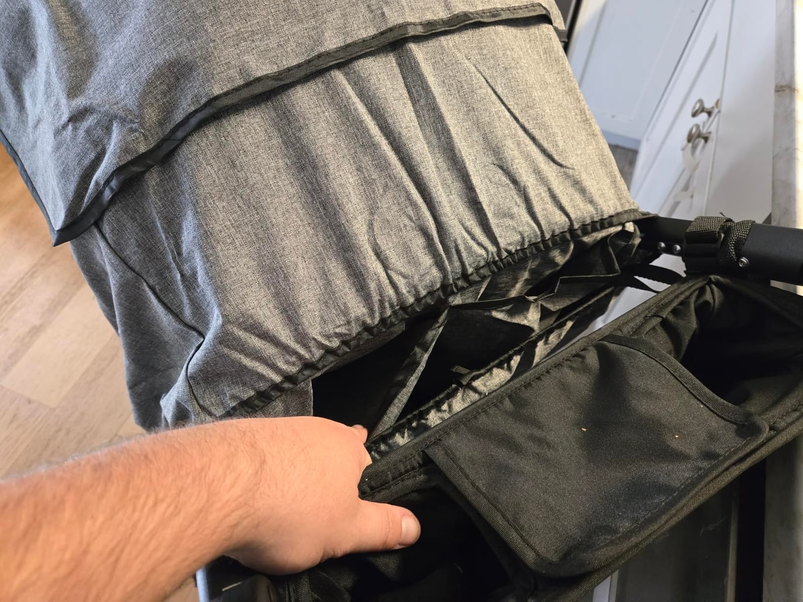 Stroller Rain Cover,Rainproof Nano-Coating Elastic Band,Grey customer photo 2
