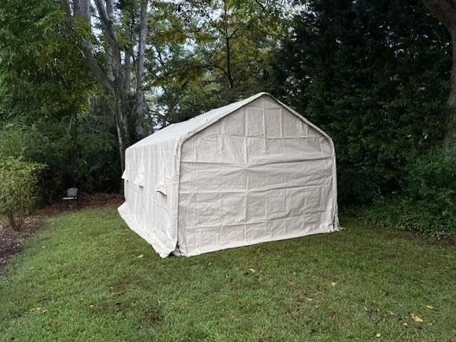 ADVANCE OUTDOOR 6x8 ft Outdoor Portable Storage Shelter Shed with 2 Roll up Zipper Doors & Vents Carport for Motorcycle Waterproof and UV Resistant Portable Garage Kit Tent, Gray customer photo 1