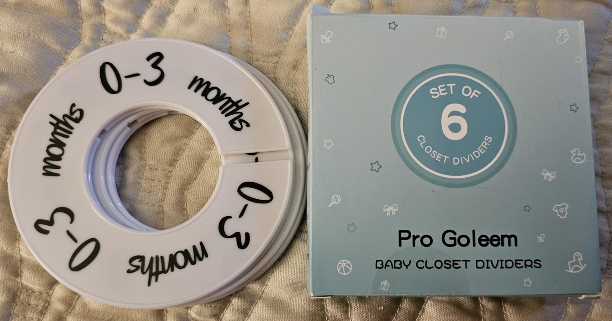 Pro Goleem Baby Closet Dividers Unisex Baby Closet Organizer for Nursery Baby Clothes Size Age Dividers Fits 1.5