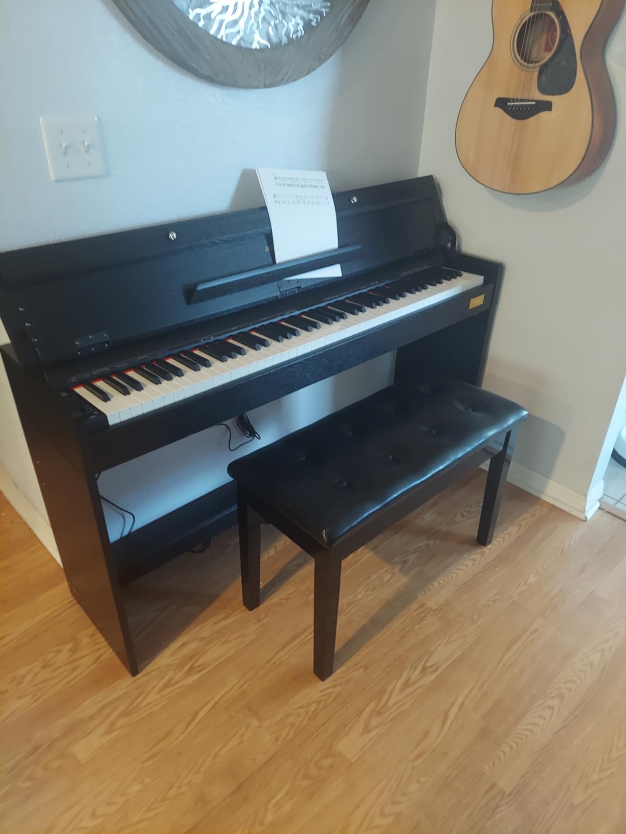 AODSK 88-Key Weighted Hammer Action Digital Piano with Speakers,Furniture Stand and Triple Pedals,Beginner's Course - B-85 customer photo 1