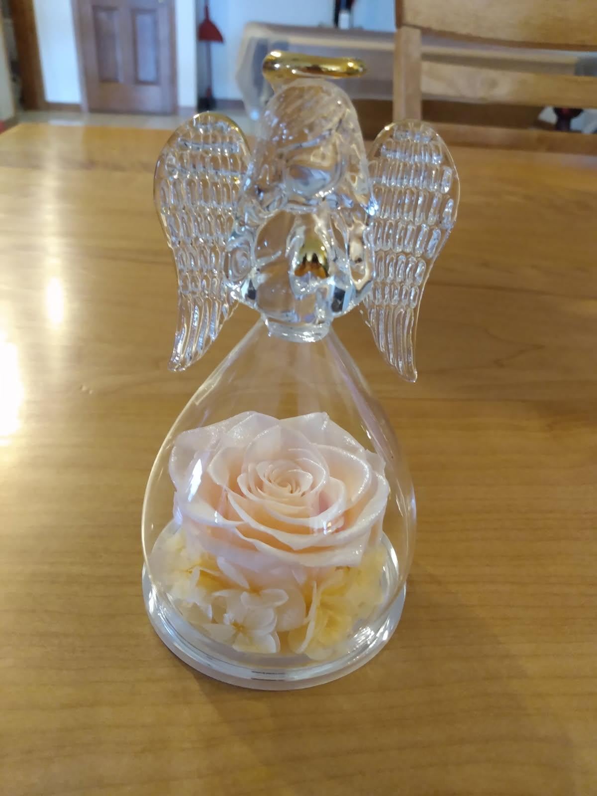 Sunia Gifts for Mom Birthday Gifts for Women, Preserved Real Roses in Glass Angel Figurine, Eternal Forever Flowers for Delivery Prime, Fresh Flower Presents for Mothers Grandma Wife Daughter Sister customer photo 1