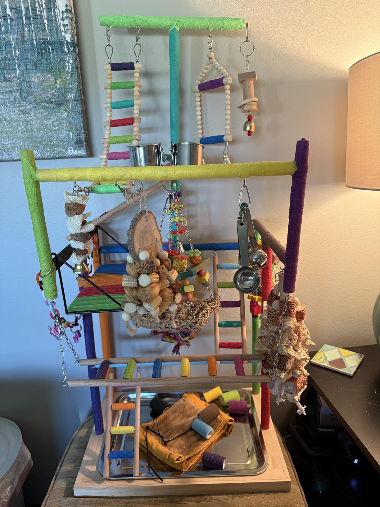 4 Layers Wood Pet Parrot Playstand customer photo 1