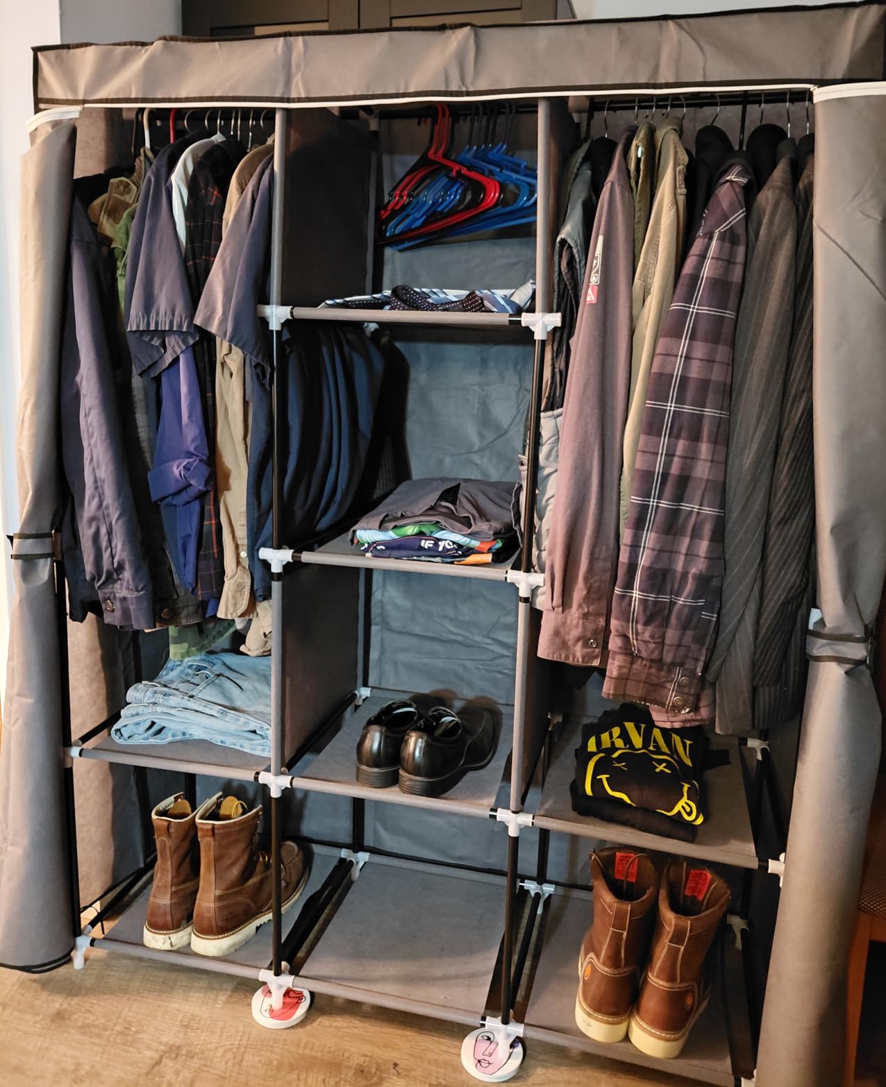 Portable Closet, Bedroom Wardrobe Closet for Hanging Clothes customer photo 2