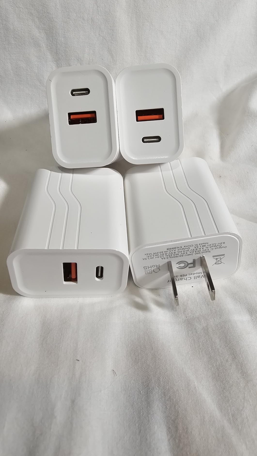 [4 Pack] USB C Charger Block Fast Charging Multiport Adpater [PD 20W USB-C & QC 3.0 USB Port] for IP 16/15/14/13/12/11/X/8, i Pad, Sam Sung, Google, Galaxy & More customer photo 1