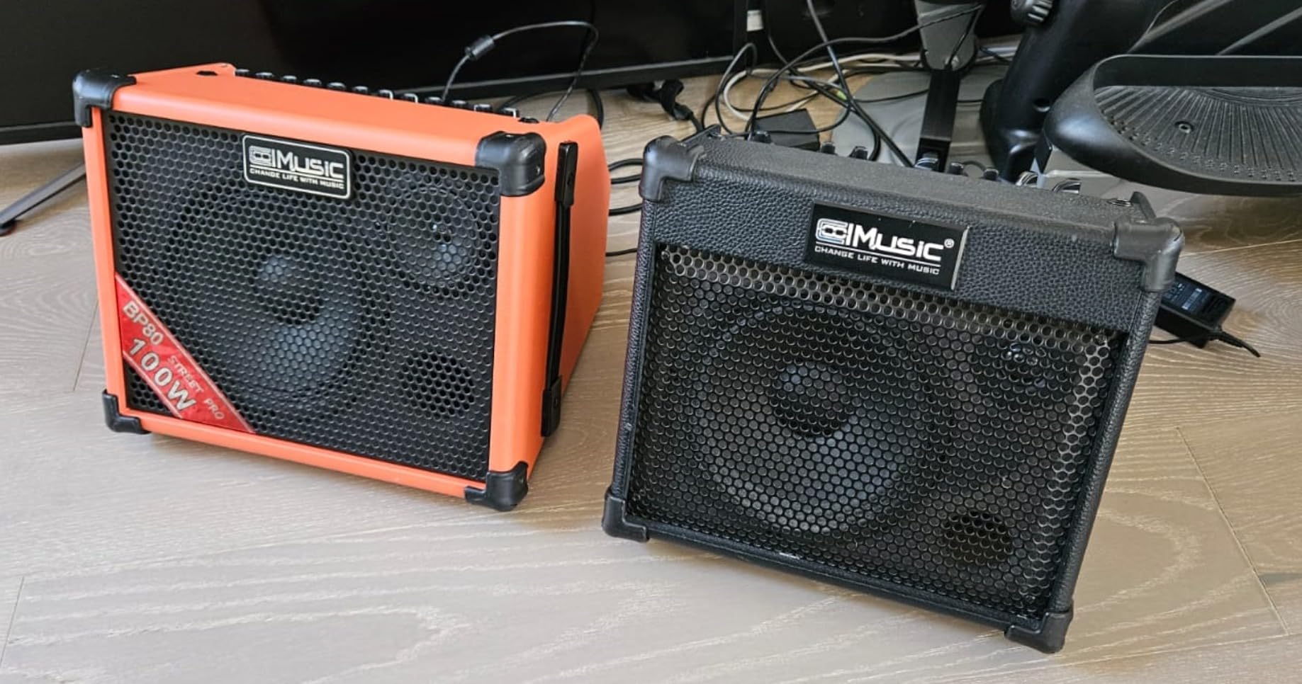 Coolmusic BP80 Battery Powered Acoustic Guitar Amplifier- Portable Bluetooth Speaker 100W, 6 Inputs,3 Band EQ,Black(3-Year Warranty) customer photo 1