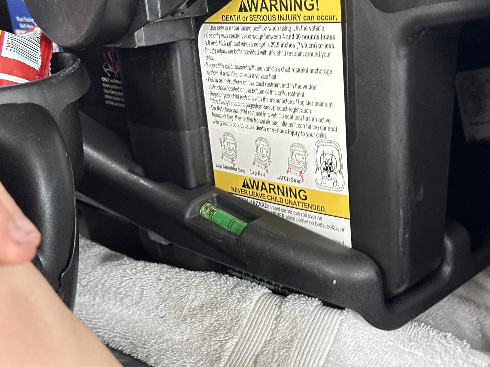 Baby Trend EZ-Lift™ Plus Infant Car Seat Base, Black – Secure Click-in Attachment, Adjustable Recline Positions, Easy-Leveling Setup, Everyday Convenience for Growing Families customer photo 2