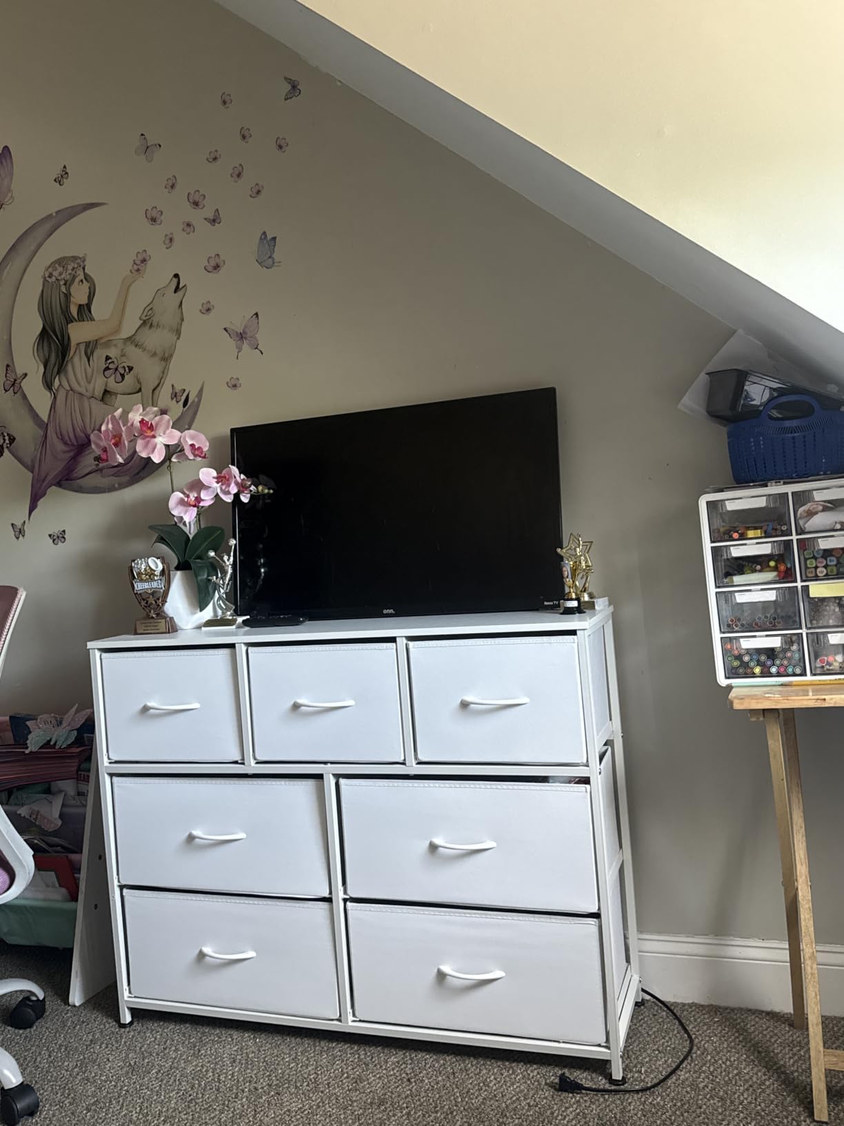WLIVE Dresser for Bedroom, 7 Drawers, TV Stand, White customer photo 2