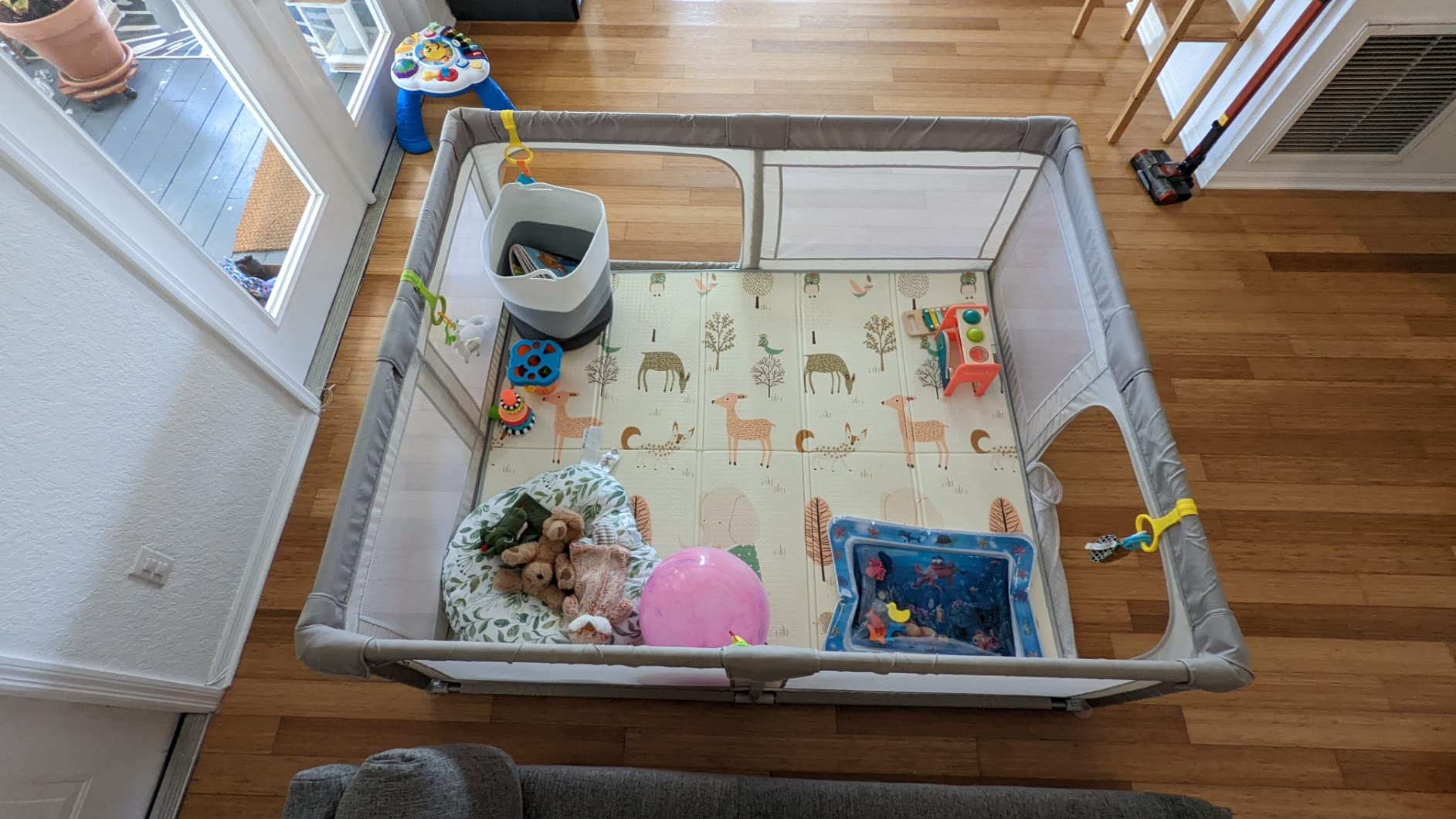 Mloong Baby Playpen with Mat, 71x59in Playpen for Babies and Toddlers, Grey customer photo 2