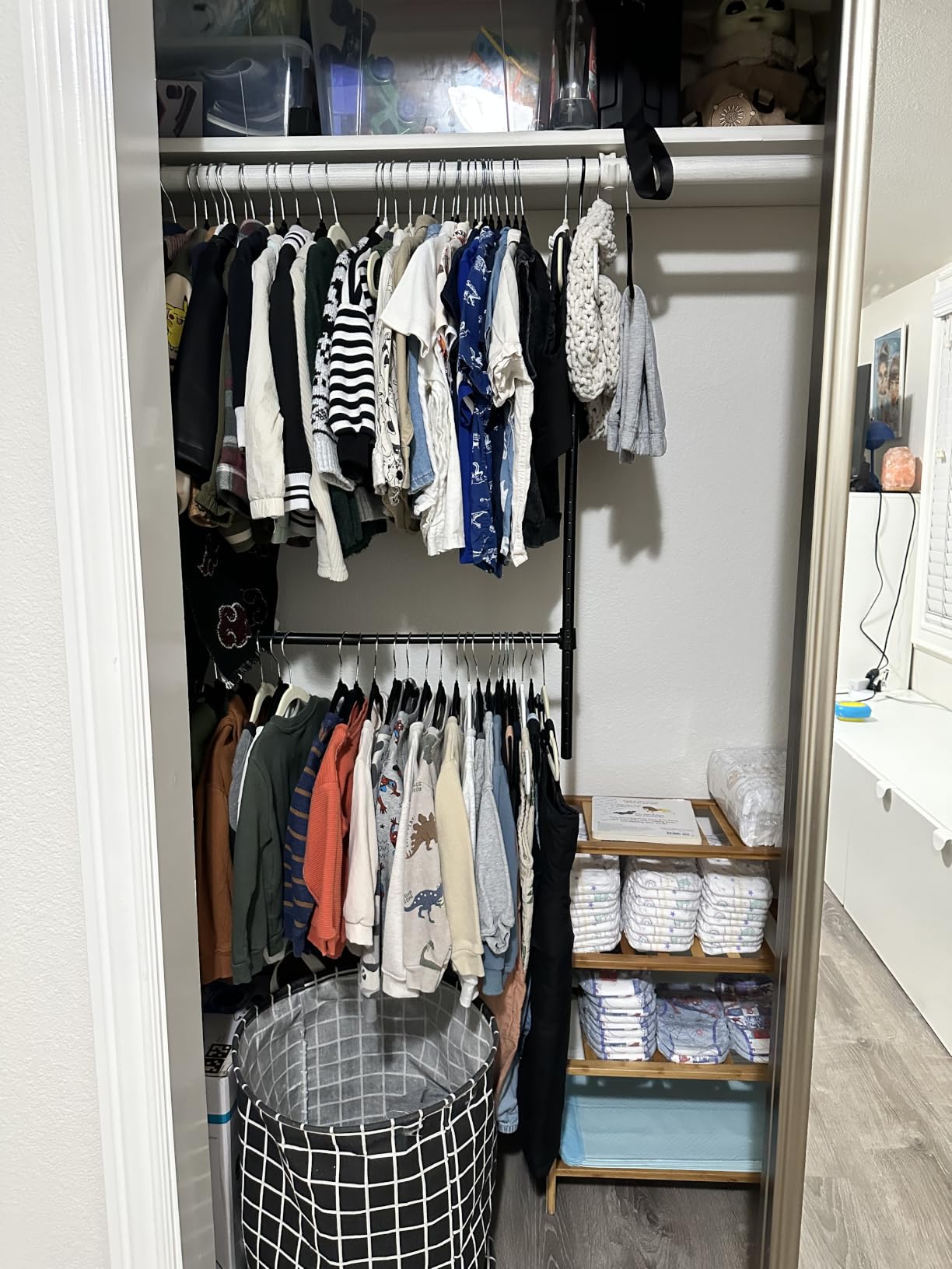 Simple Houseware Adjustable Closet Hanging Rod, White customer photo 2