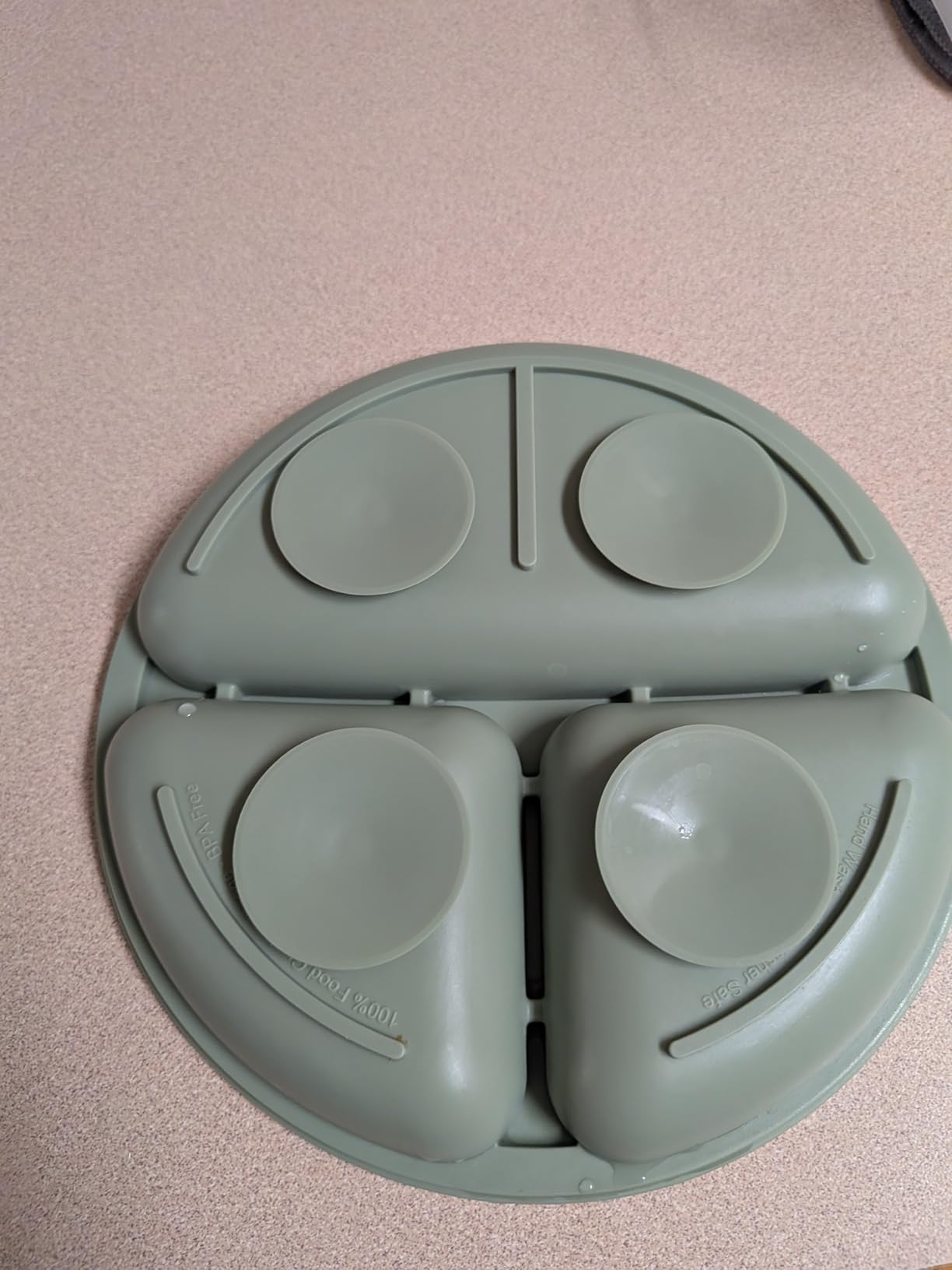 Eascrozn Toddler Plates 3 Pack, Divided Suction Plates for Baby customer photo 1