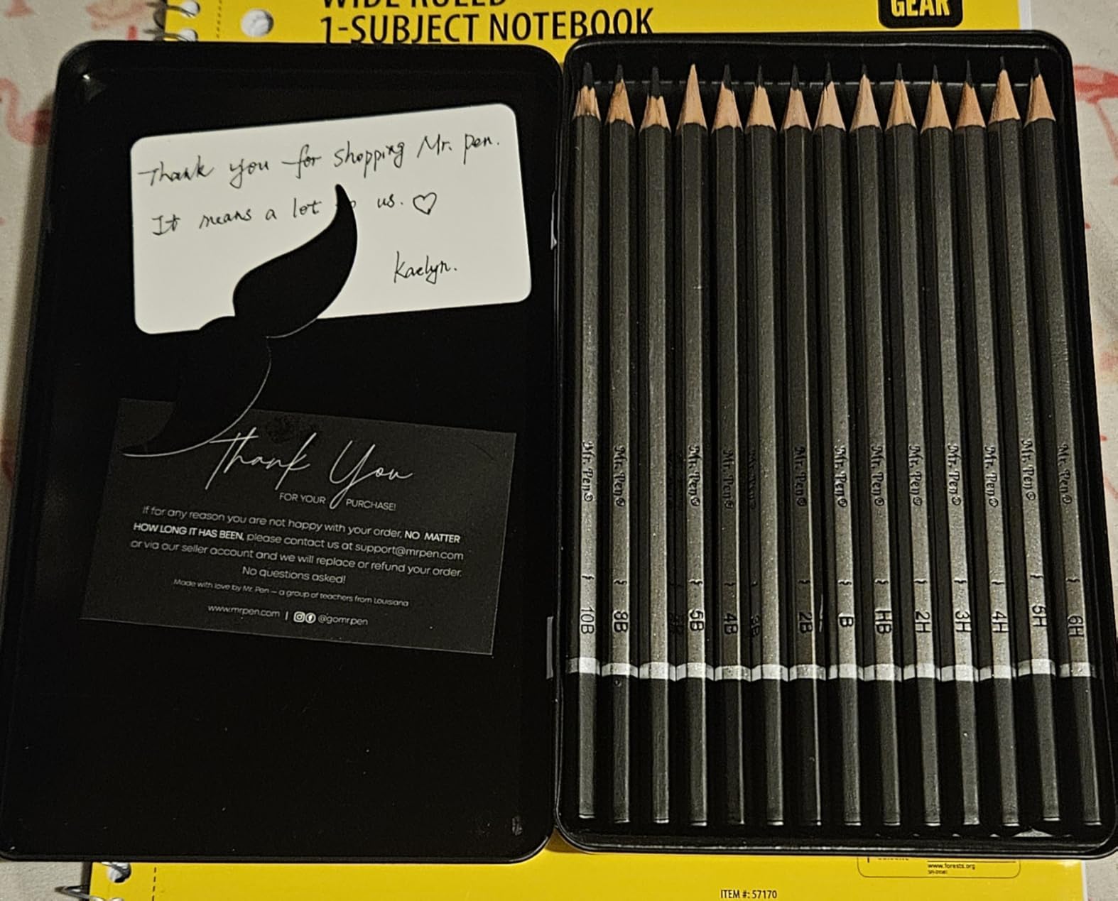 Mr. Pen- Drawing Sketching Pencil Set, 19 pcs, Graphite Pencils (10B-6H) customer photo 2