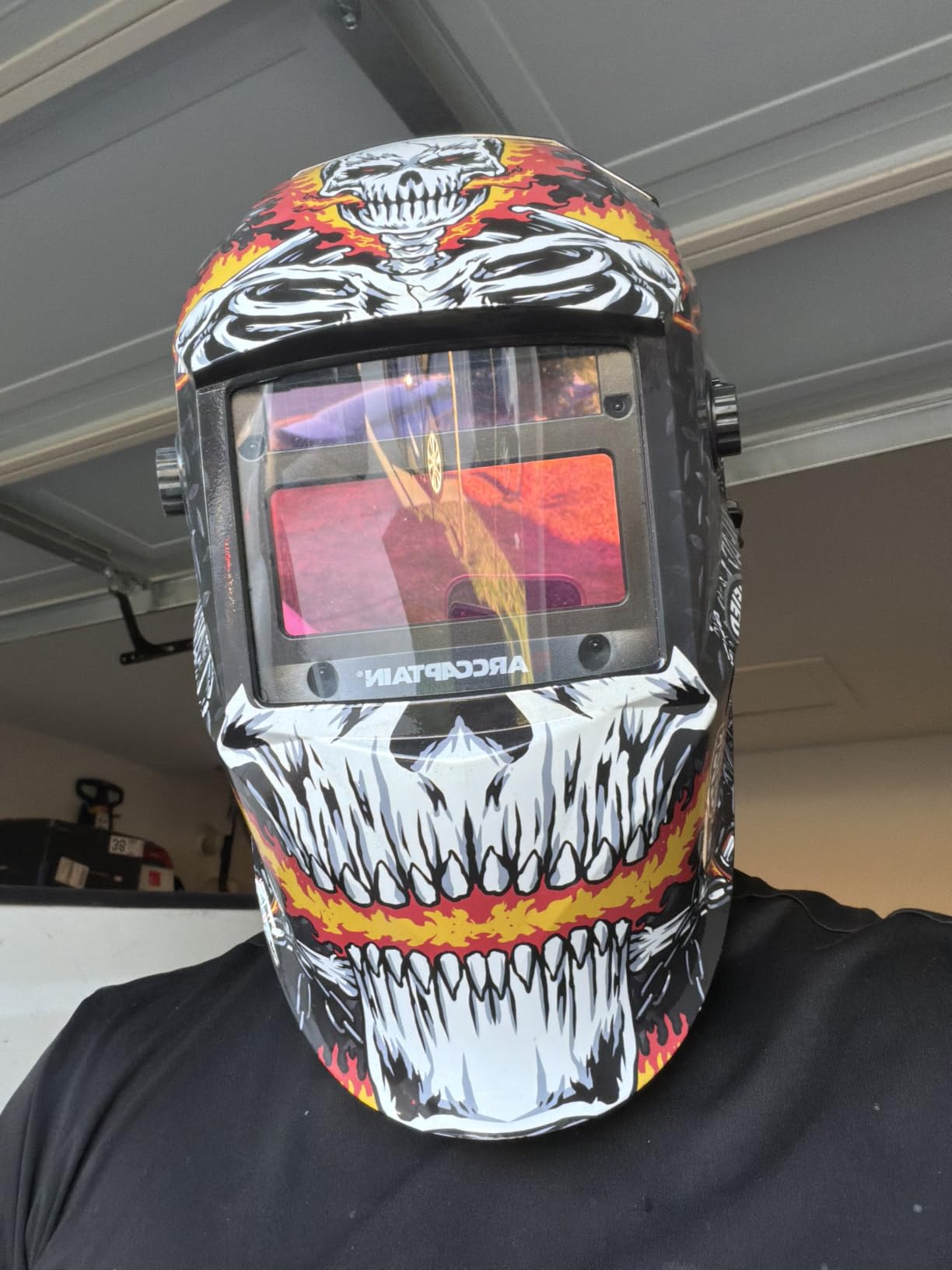ARCCAPTAIN Welding Helmet Auto Darkening, 1/25000s Response, Shade 4/9-13 customer photo 2