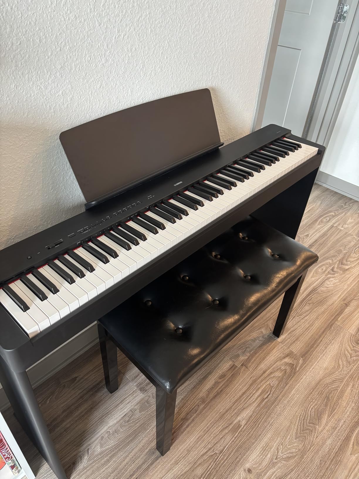 Yamaha P225 88-Key Digital Piano with Weighted Keys, Portable Design, Keyboard, Music Rest, Sustain Foot Switch, and Built-In Speakers, Black (P225B) customer photo 2