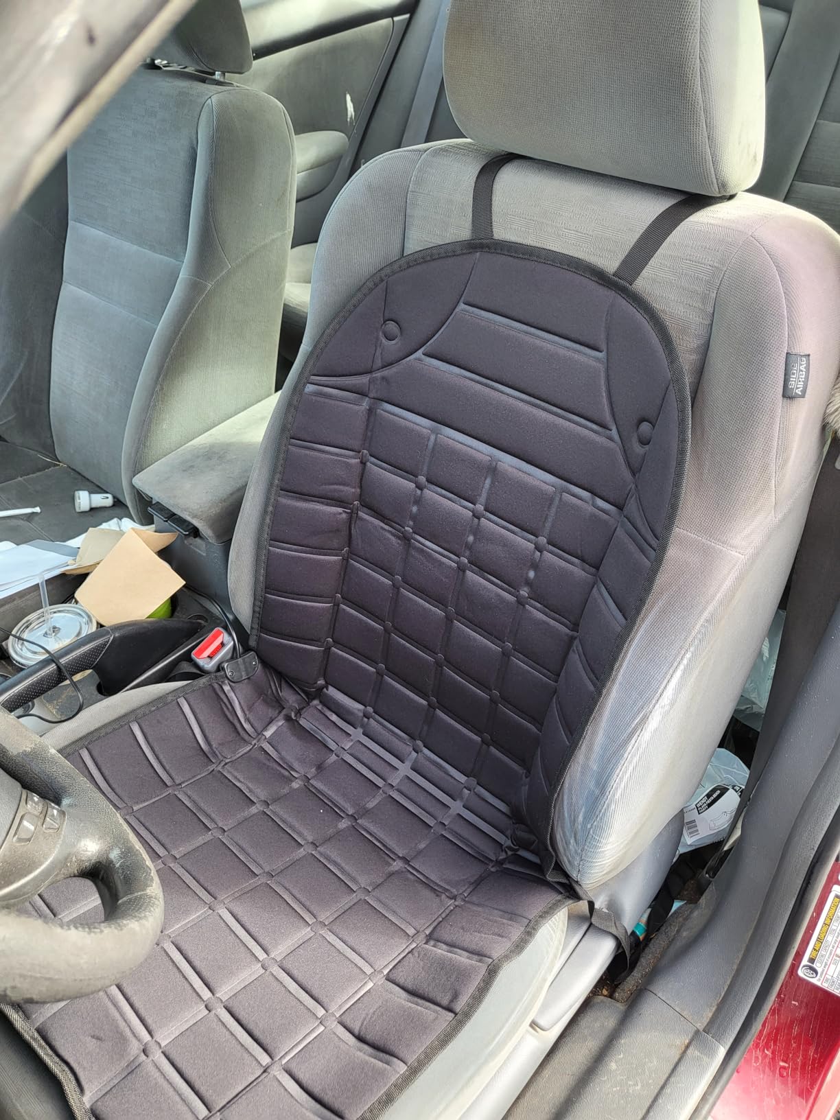 Usoway Heated Seat Covers, 2 Temperatures Settings Heated Seat Cushion Durable Black customer photo 2