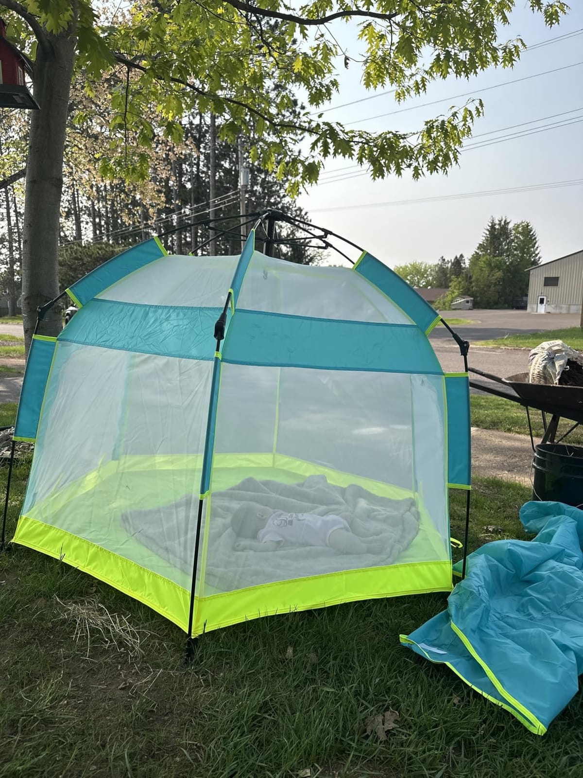 Bend River Baby Playpen with Canopy, Hexagon Toddler Beach Tent(Grey) customer photo 1