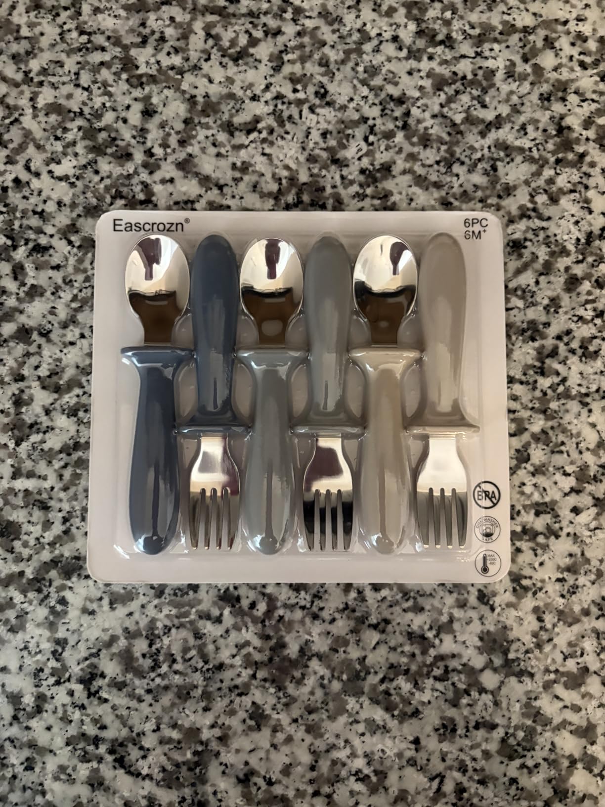 Eascrozn Toddler Utensils, 6 Pack Children Safe Forks and Spoons Set customer photo 1