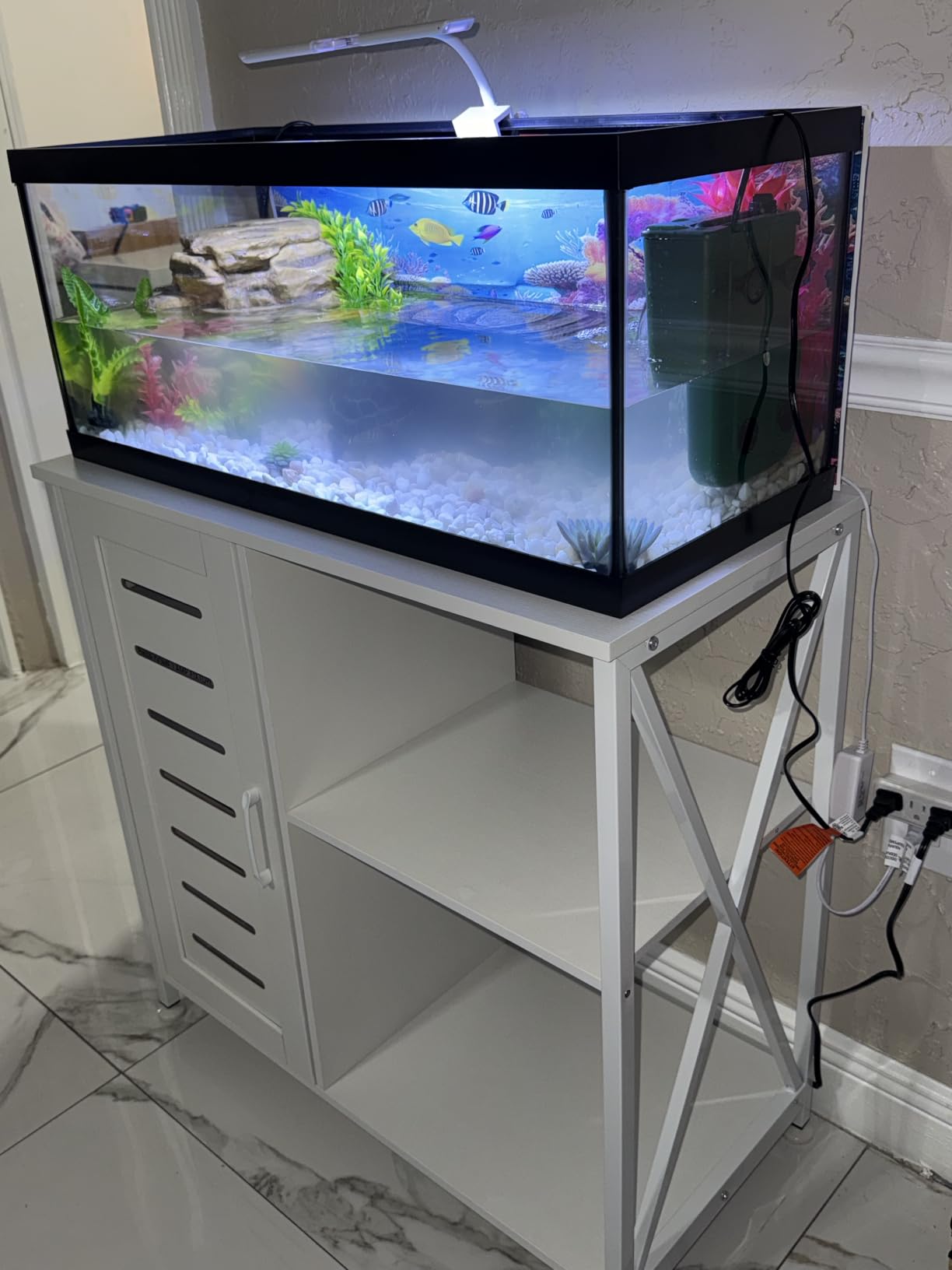 Herture 55-75 Gallon Fish Tank Stand, Reptile Tank Stand with Power Outlets customer photo 2