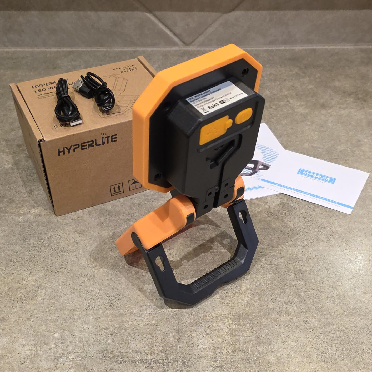 HYPERLITE Rechargeable Work Light 2pack 40W 4000Lumens, Hanging Hook Folding Bracket, Gifts for Grandpa Dad Father's Day, Magnetic Work Light Job Site Lighting for Car Repairing Camping Hurricane customer photo 1