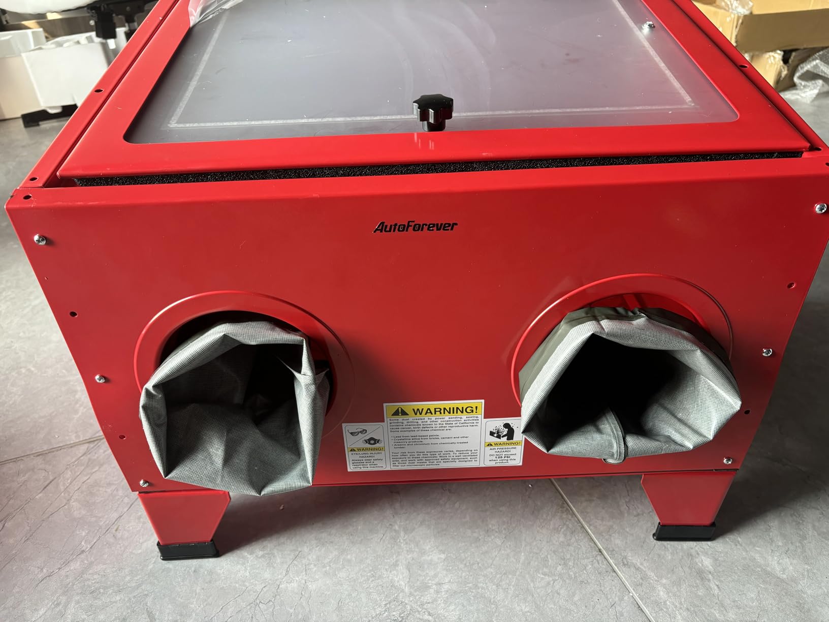 AutoForever 25 Gallon Bench Top Air Sandblasting Cabinet,Orange customer photo 2