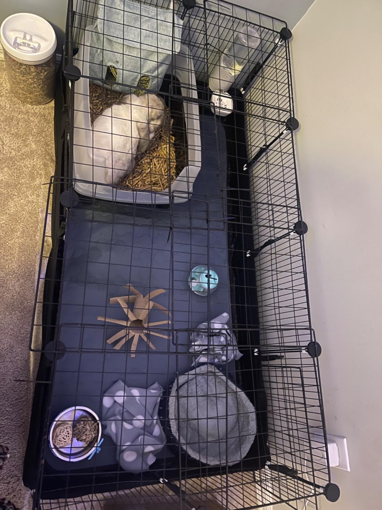 Tresbro Guinea Pig Cage with Waterproof PVC Bottom Liner & One-Hand Release Hook, Triple Fixing C&C Cage for Guinea Pigs, Bunny, Rabbit, Hedgehog, Small Animal Indoor Playpen 48''L x 24''W x 16''H customer photo 1