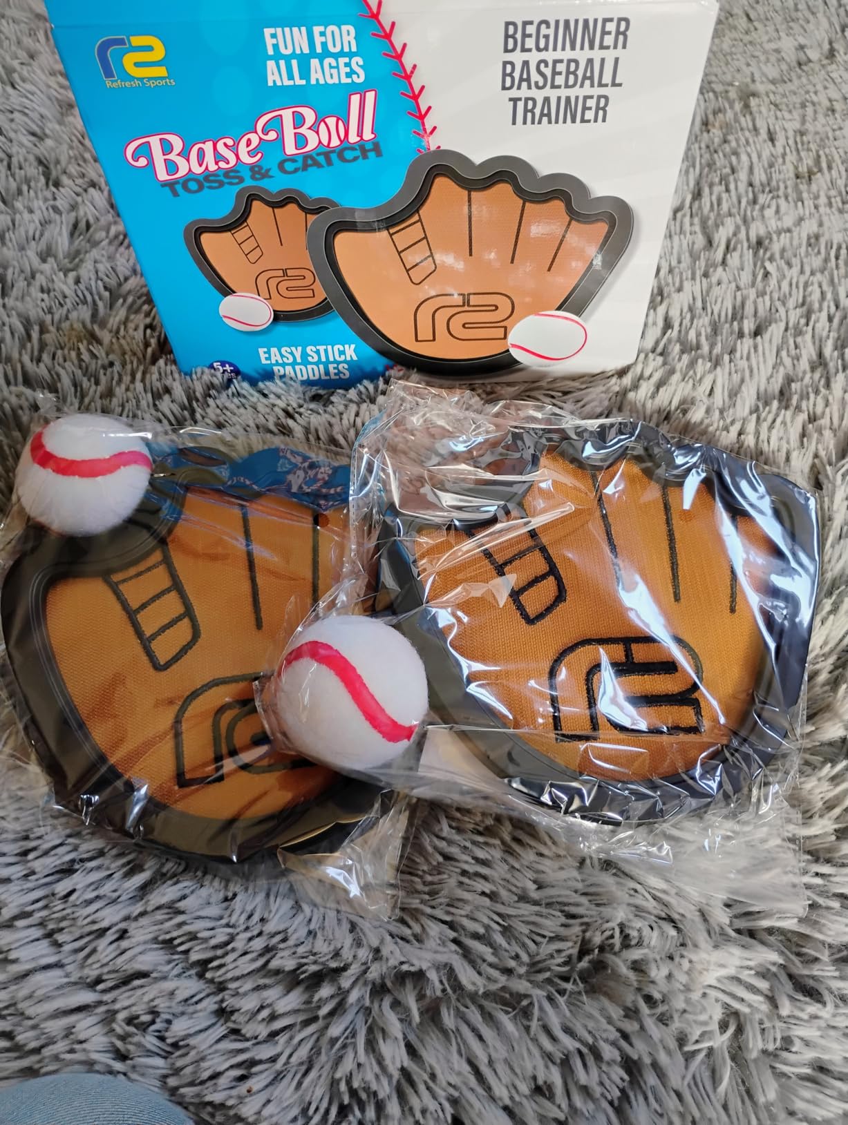 Toss and Catch Ball Game Set - Easy to Use Sticky Balls & Beginner Baseball Training Glove - Premium Toy Paddle Fits All Hand Sizes From Toddlers to Teens & Adults - Fun Gift Idea for Boys and Girls customer photo 2