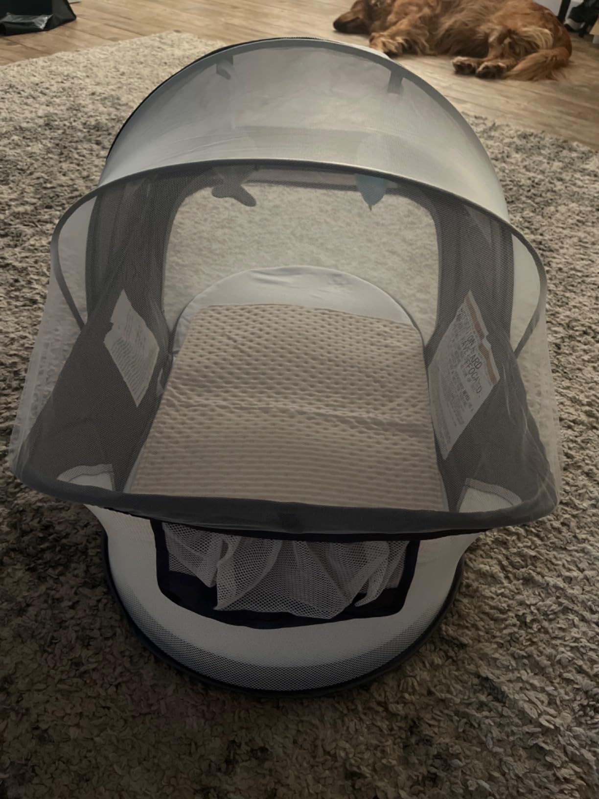 ISELECTOR Bedside Bassinet for Baby, Portable Baby Bassinet Travel Bed with Mosquito Net & Sunshade, Lightweight Foldable Baby Crib with Easy-Clean Fabric for Home & Outdoor customer photo 2