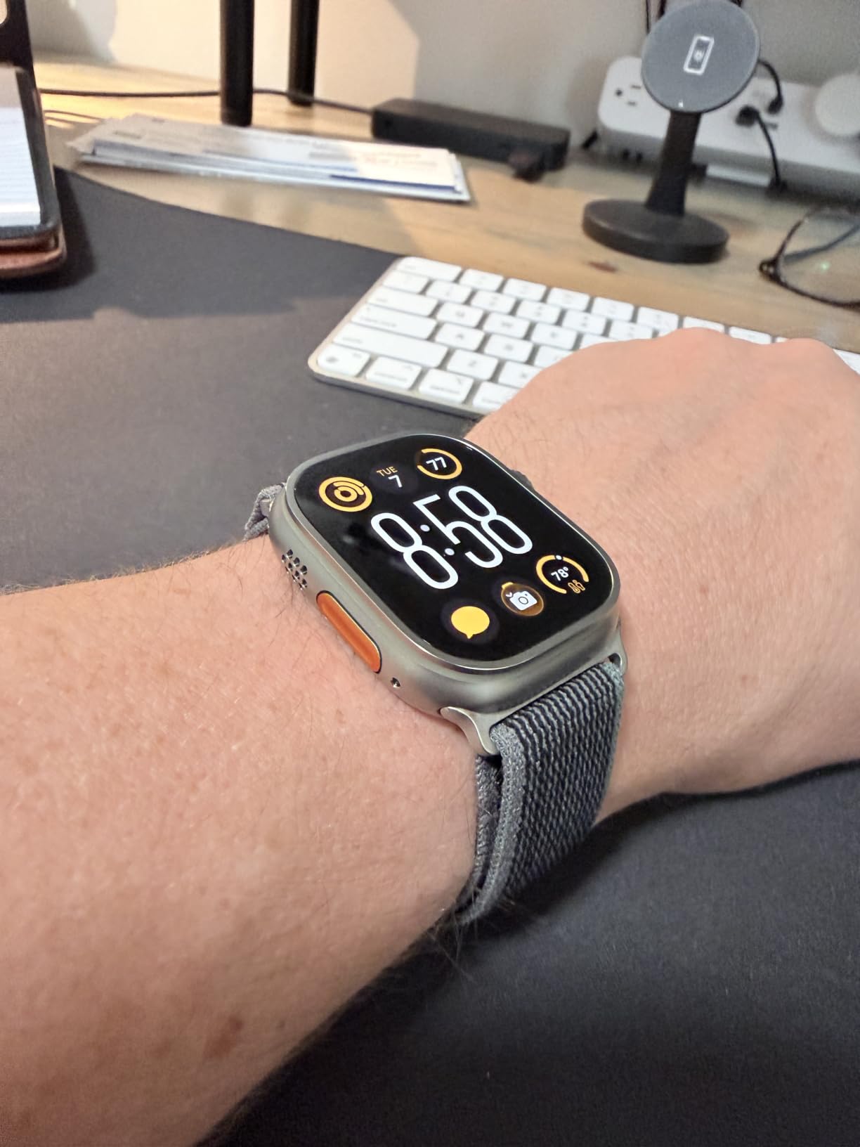 Apple Watch Ultra 2 [GPS + Cellular, 49mm] - Titanium Case with Blue Ocean Band, One Size (Renewed) customer photo 1
