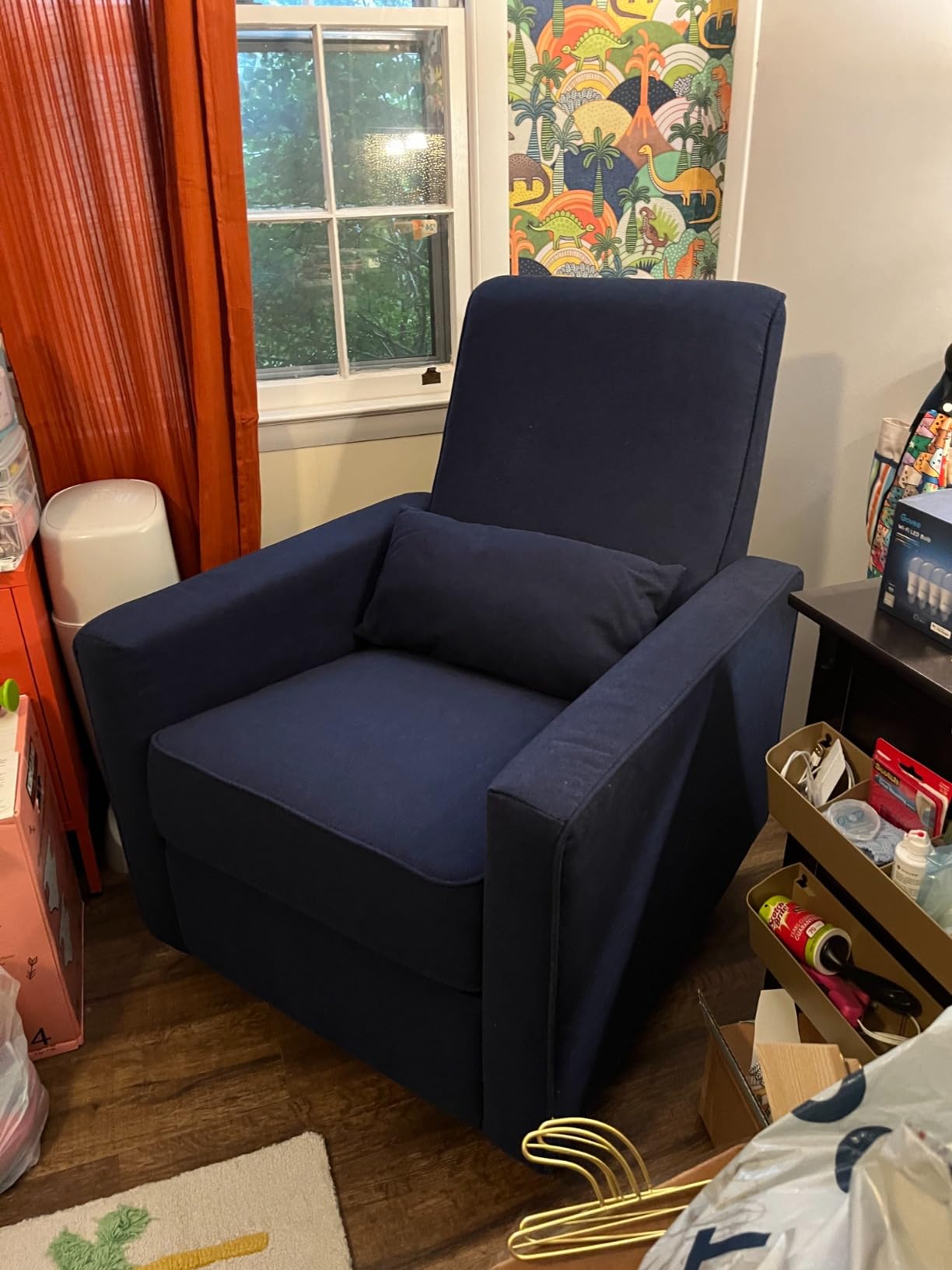 DaVinci Piper Swivel Glider Recliner Chair, Pine Green customer photo 2