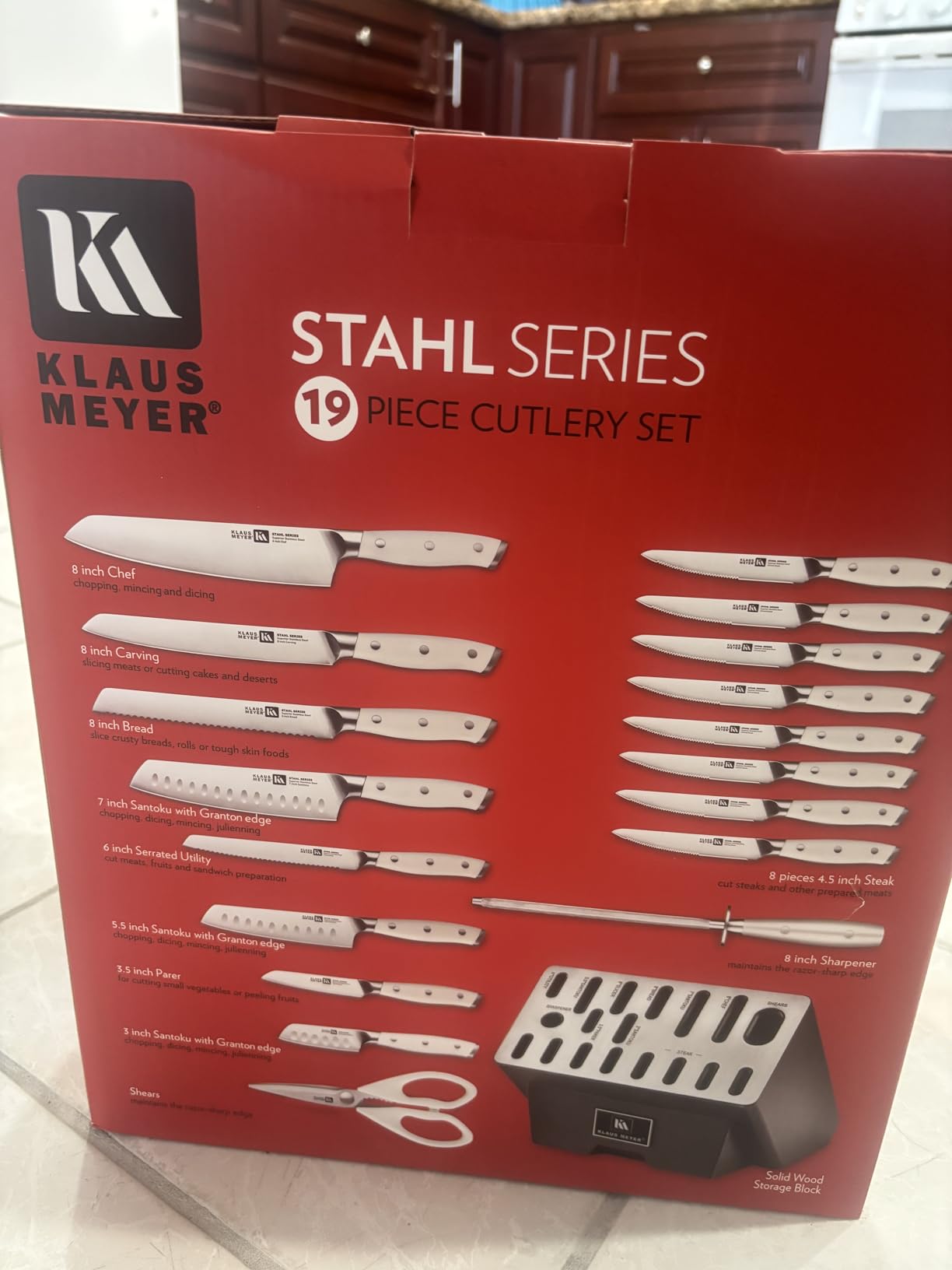Klaus Meyer Stahl 19-Piece German Steel Kitchen Knife Block Set (Black) customer photo 1