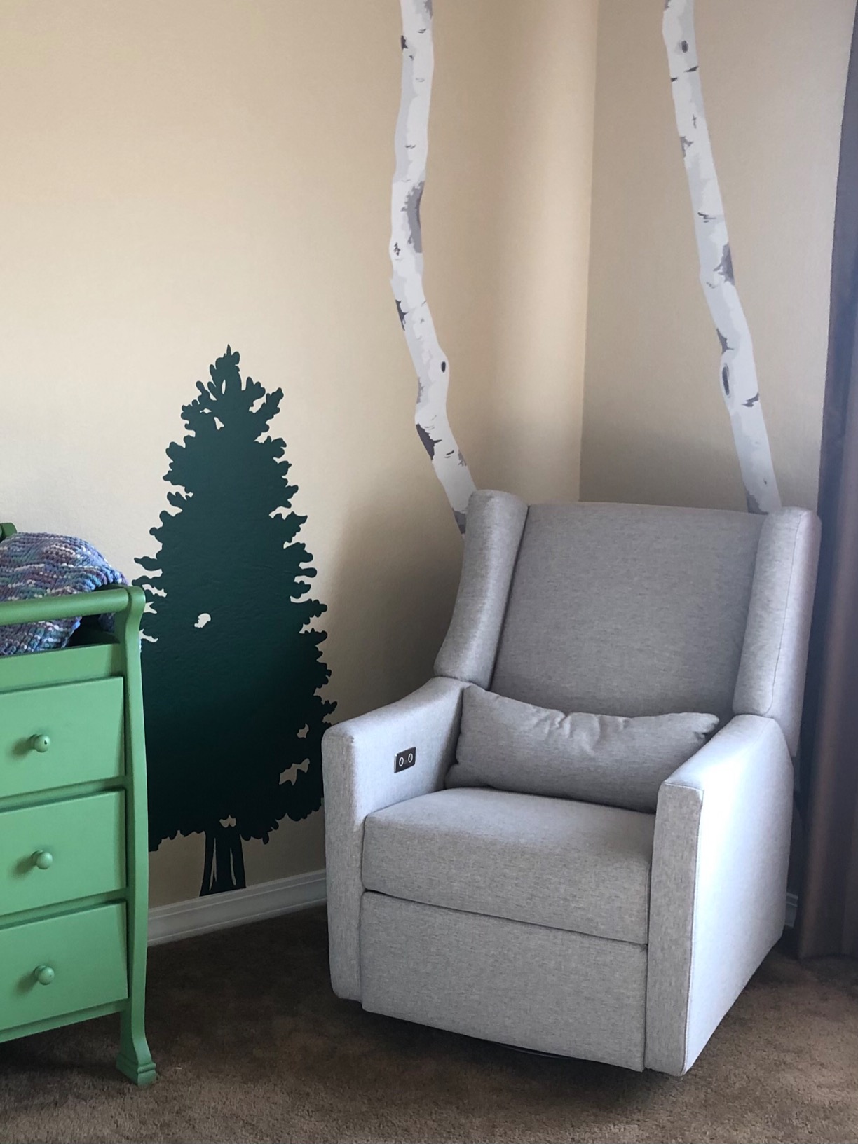 babyletto Kiwi Electric Recliner Glider - Almond Teddy Loop customer photo 1