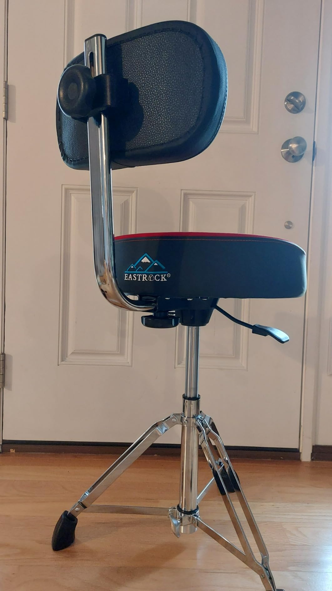 EASTROCK Drum Throne with Backrest,Heavy Duty Drum Stools Height Adjustable Motorcycle Style Hydraulic Drum Seat Drum Chair for Adult Drummer(Red) customer photo 2