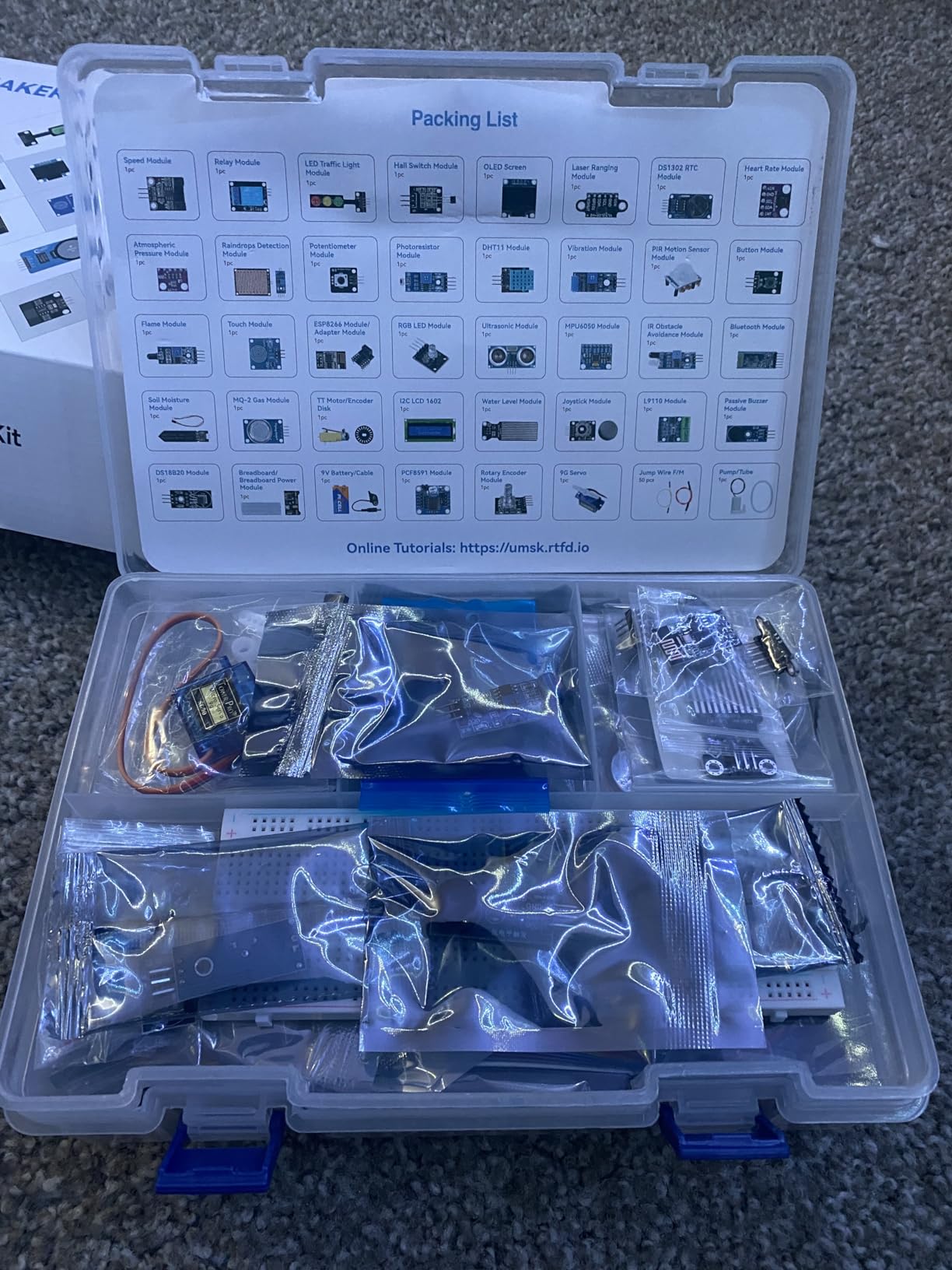 SunFounder Universal Maker Sensor Kit Compatible with Arduino Mega 2560/Uno R3/R4 Minima/WiFi Nano, Raspberry Pi 5/4B/3B+/Zero 2 W/, Pico W, ESP32, C++, Python, MicroPython, Beginners & Engineers customer photo 2