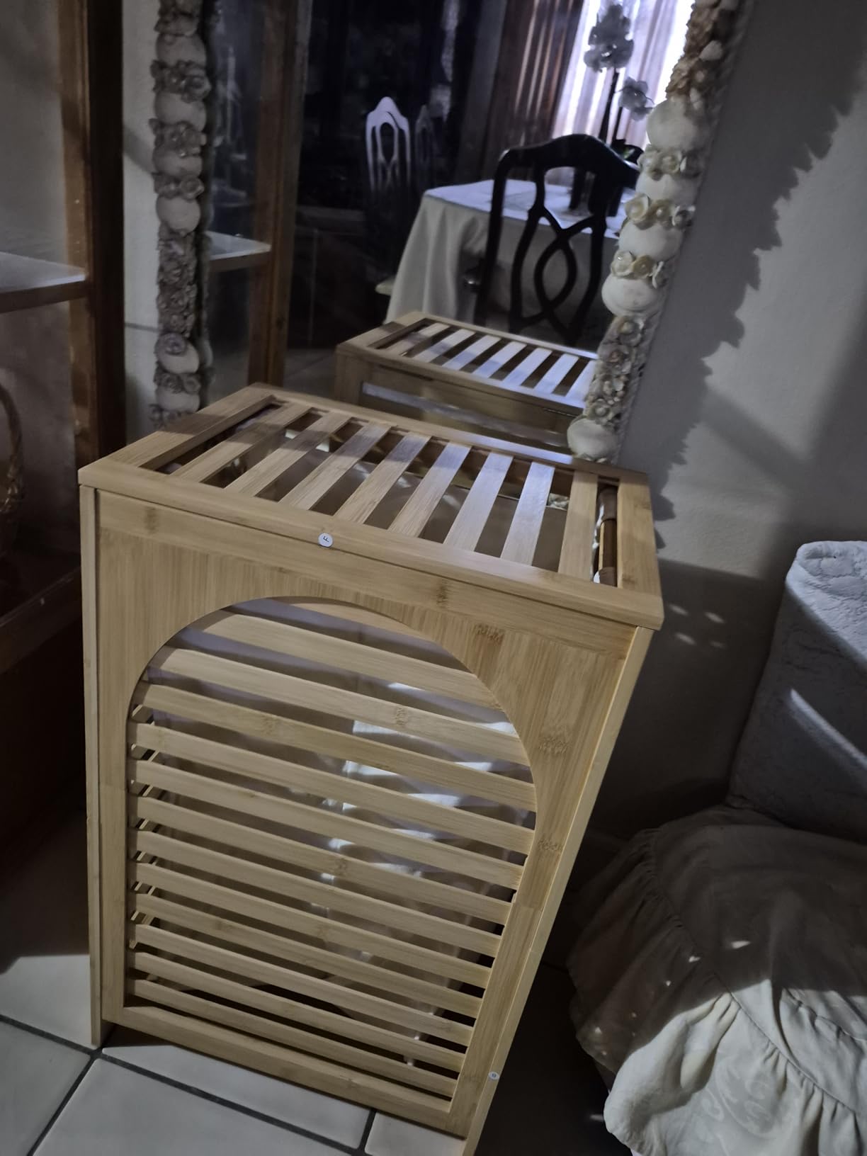 Laundry Hamper with Lid,Bamboo Large Waterproof Clothes Laundry Basket,Removable Washing Bags with Handles,clothes basket (Natural) customer photo 2