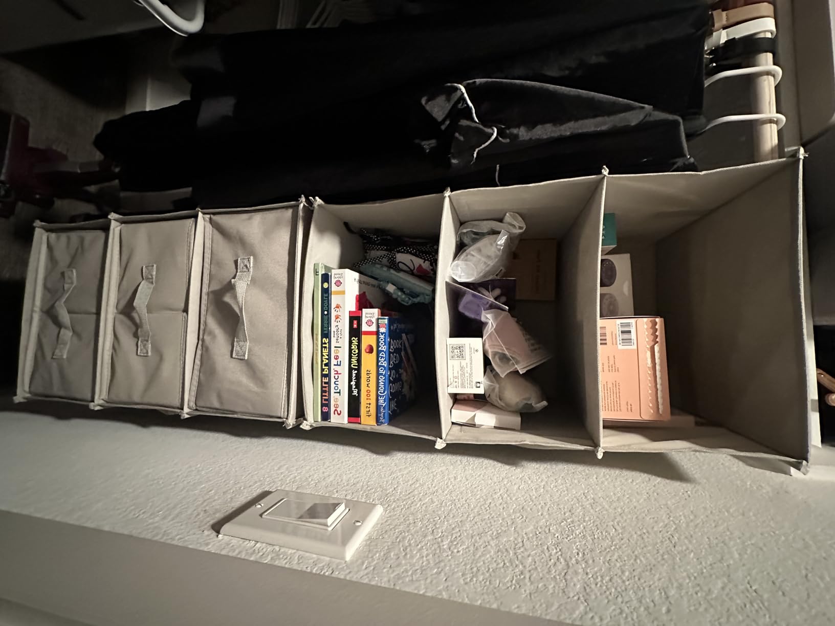 6-Shelf Hanging Closet Organizer with 3 Drawers, 2-in-1 Design, Beige customer photo 1