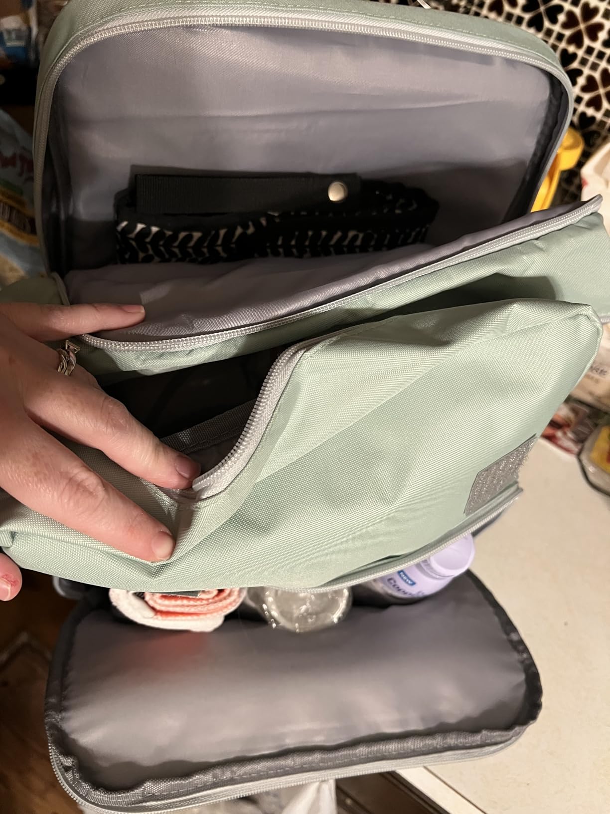 Baby Shower Gifts for Mom - Diaper Bag Backpack - 16 Organizer Pockets Baby Diaper Bag w/ Insulated Bottle Holders & Wipes Pocket, Large Capacity Baby Bag Backpack - Waterproof & Easy to Clean, Purple customer photo 2
