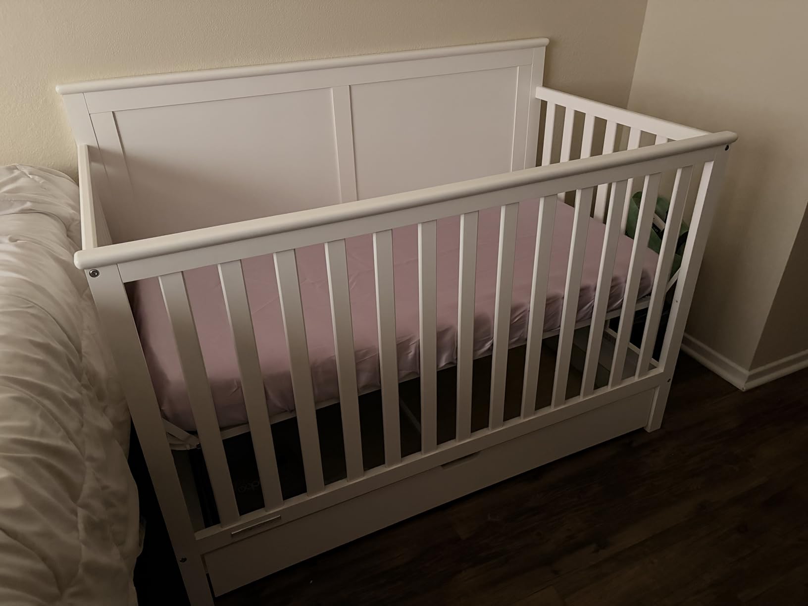 Simmons Kids Logan 6-in-1 Convertible Crib with Underdrawer - Greenguard Gold Certified, Chestnut customer photo 2
