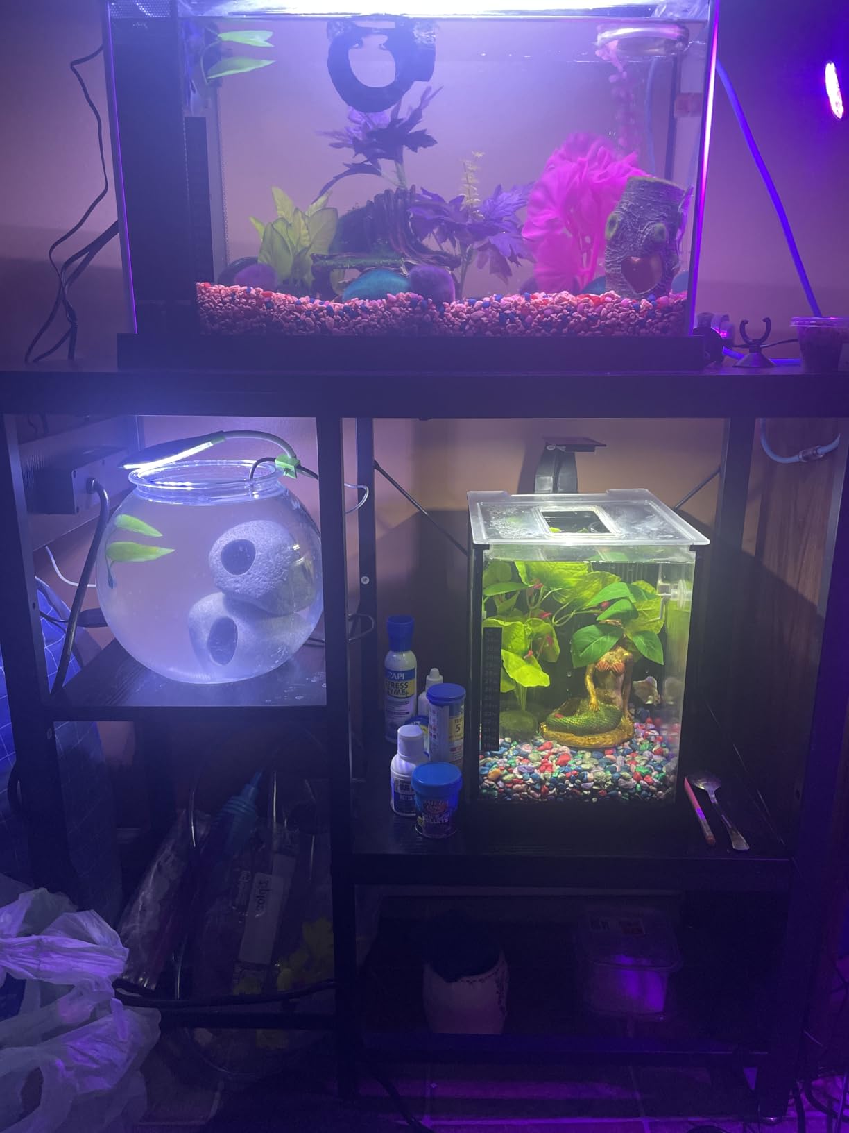 Bestier 55-75 Gallon Fish Tank Stand with Power Outlet, Rustic Brown, 49x13 customer photo 2