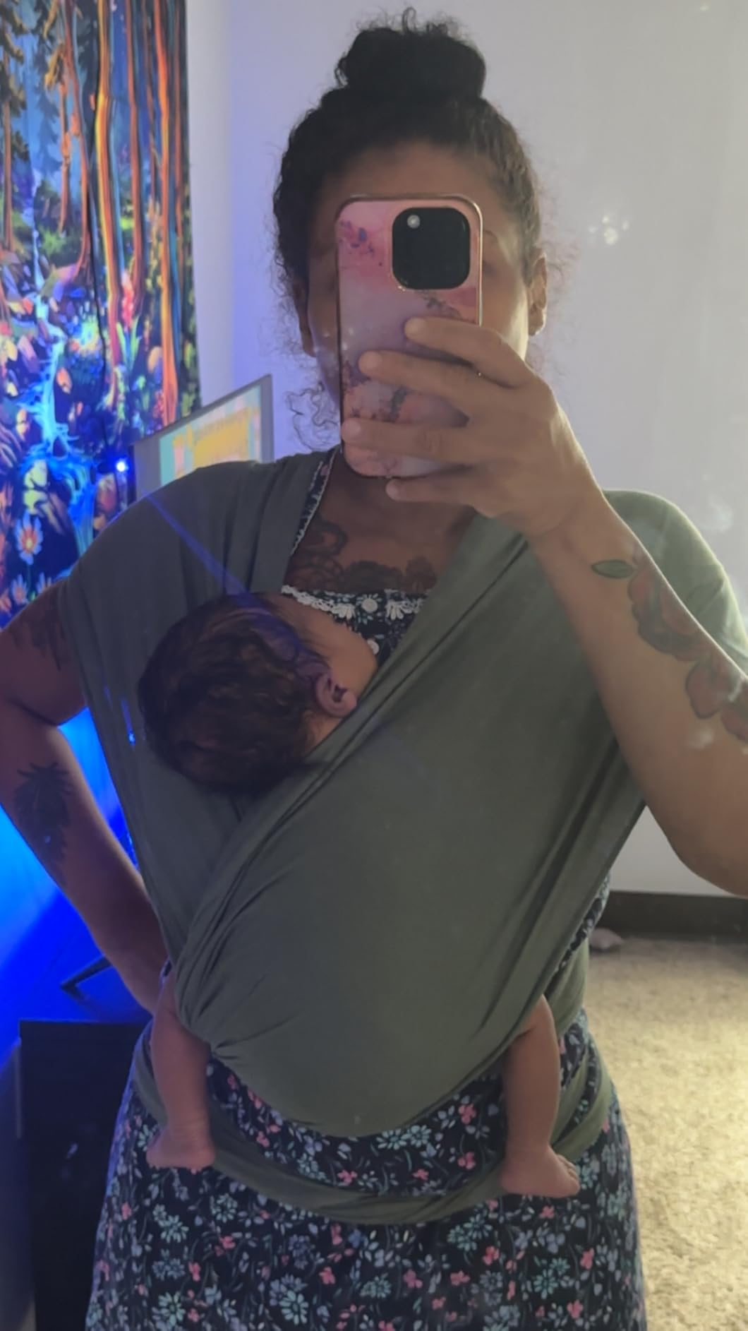 Solly Baby Wrap, Newborn to Toddler Baby Carrier (8-25 Lbs), Basil customer photo 2
