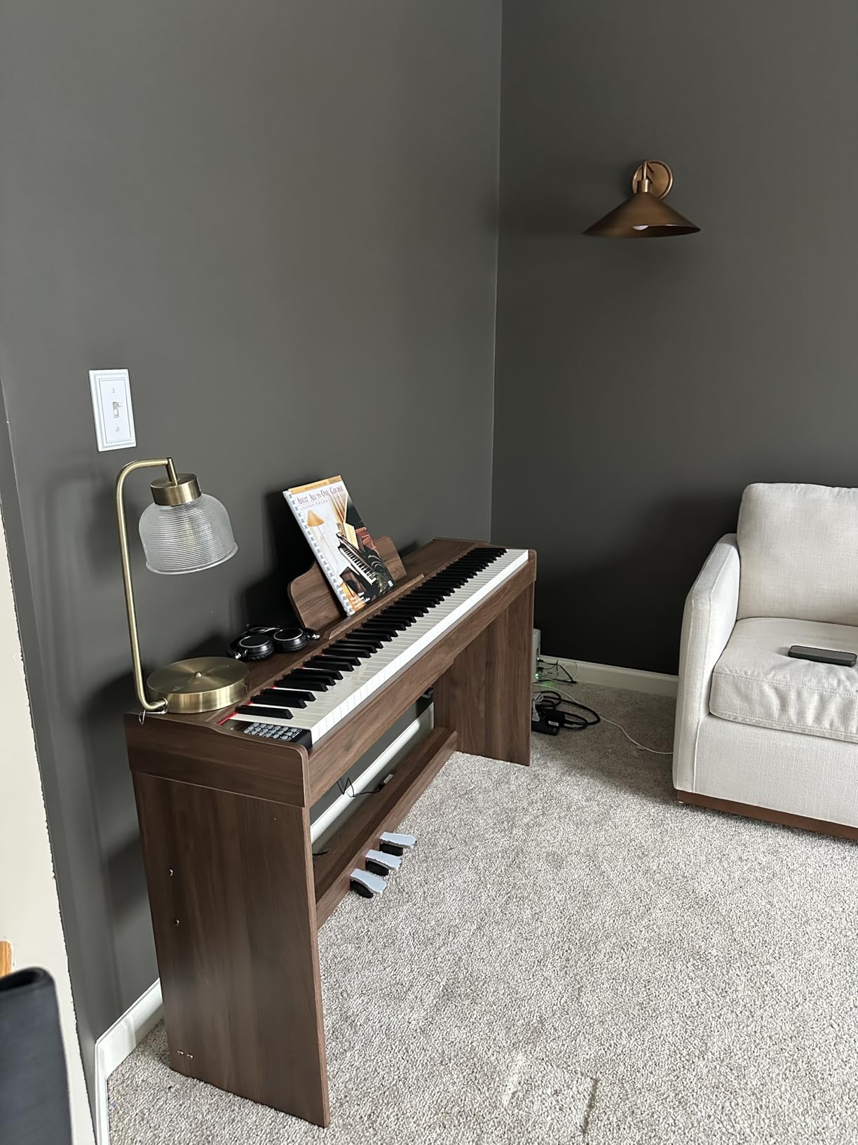 STRICH Digital Piano 88 Keys, Hammer-Action Weighted Keyboard, Full size Electric Piano Keyboard with Furniture Stand, 25Wx2 Speakers, Supports USB-MIDI/Wireless Connect, SDP-300W (Color Walnut Wood) customer photo 2