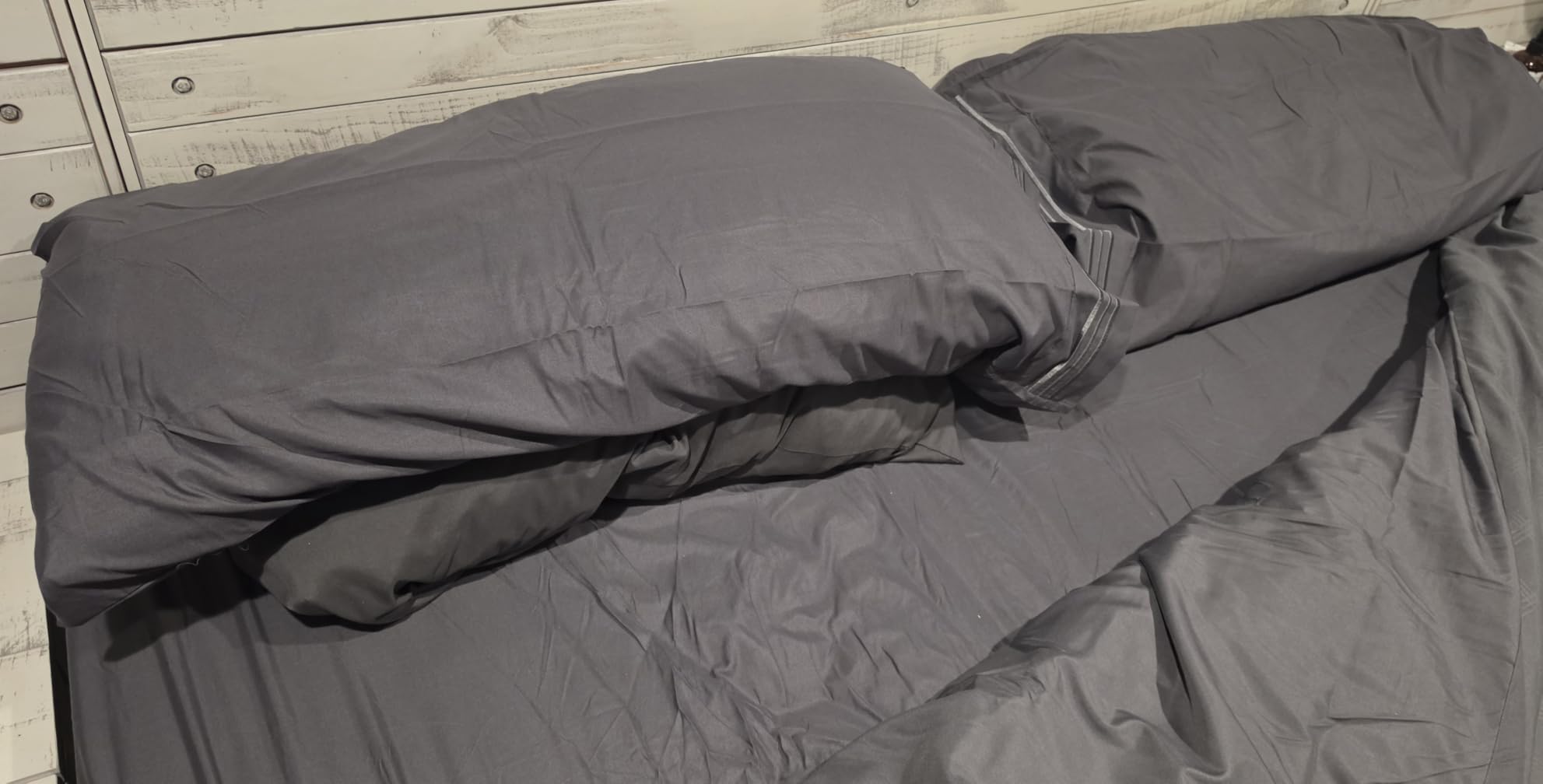 Flex Top Split Head King 4 Piece Sheet Set - Soft & Breathable - Dark Grey customer photo 2