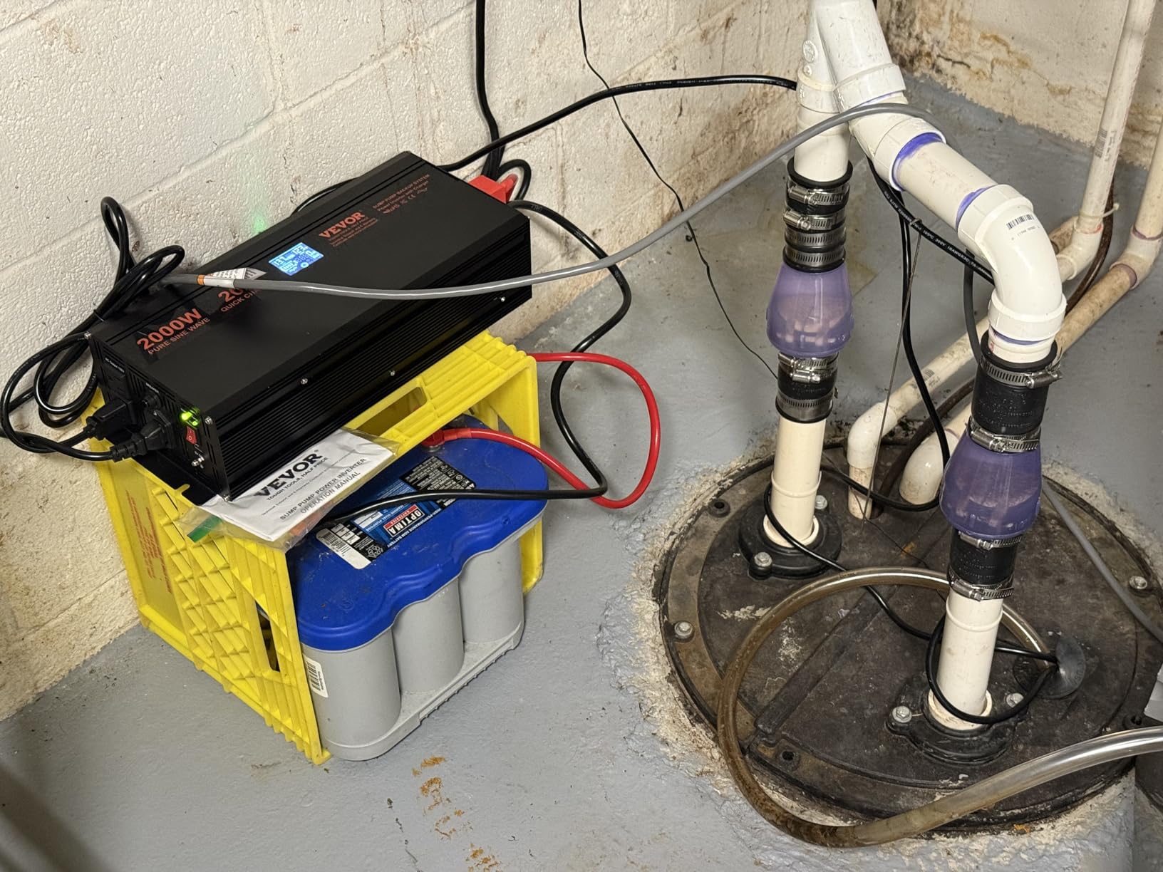 VEVOR 2000W Sump Pump Battery Backup with LCD, Automatically Shifts to Inverter Power Ensuring Uninterrupted Operation, Essential for Emergencies & Power Failures customer photo 2