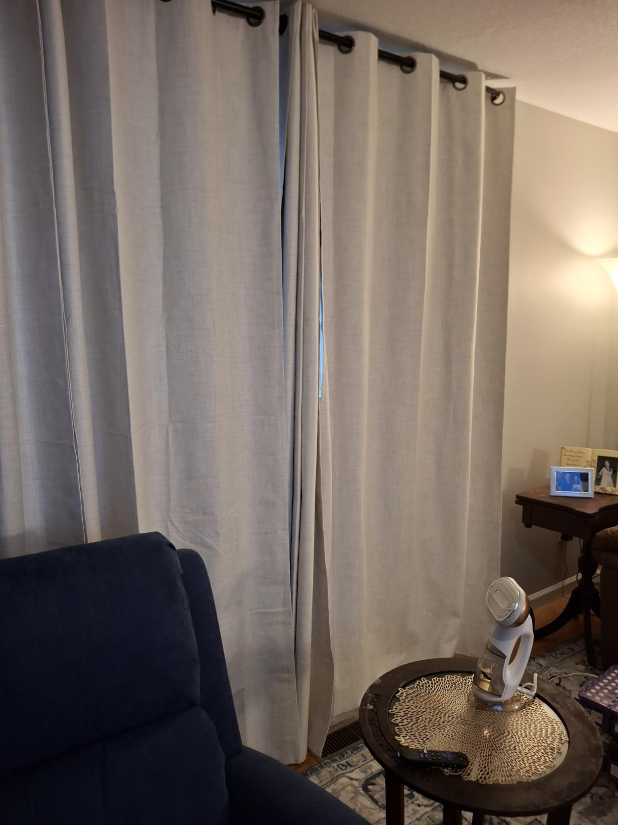 Lajode Baby Blue Linen Blackout Curtains for Nursery - 52x84 Inch 2 Panels customer photo 2