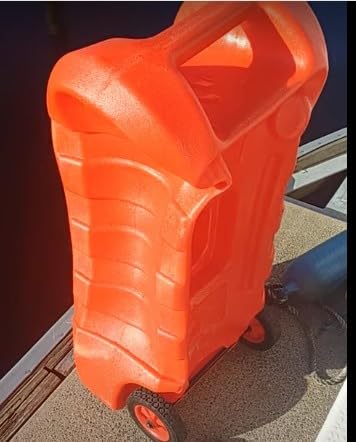 15 Gallon Fuel Caddy, Portable Gas Can Fuel Tank with Manual Siphon Pump & 10FT Hose, Wheeled Fuel Container for Gasoline Diesel Storage, Car, ATV, Boat, Lawn Mower, Generator, Red customer photo 2