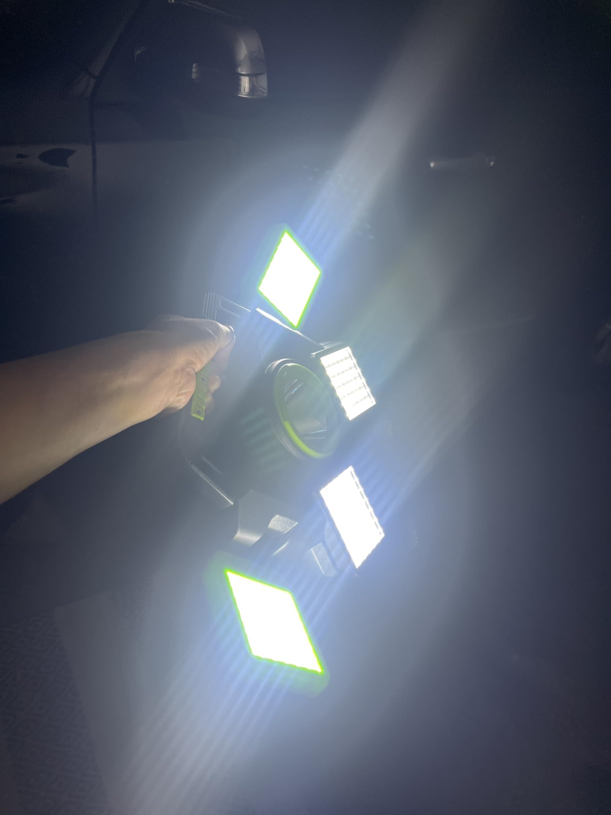 SYLSTAR 55W Rechargeable Work Light, 5000LM Magnetic Work Light, Foldable&360° Rotatable Led Work Light with 6 Light Modes, Portable Work Lights for Mechanic Jobsite Workshop Car Repairing customer photo 2