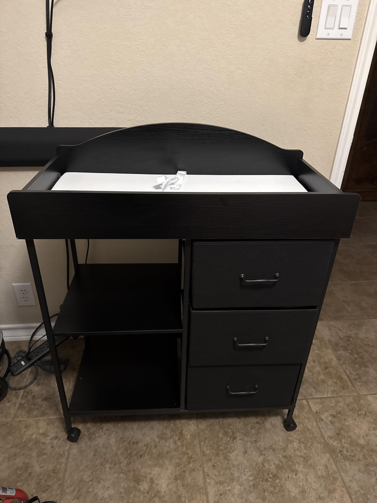 Yetom Changing Table, 3 Drawers&2 Shelves, Changing Table Dresser, White customer photo 1